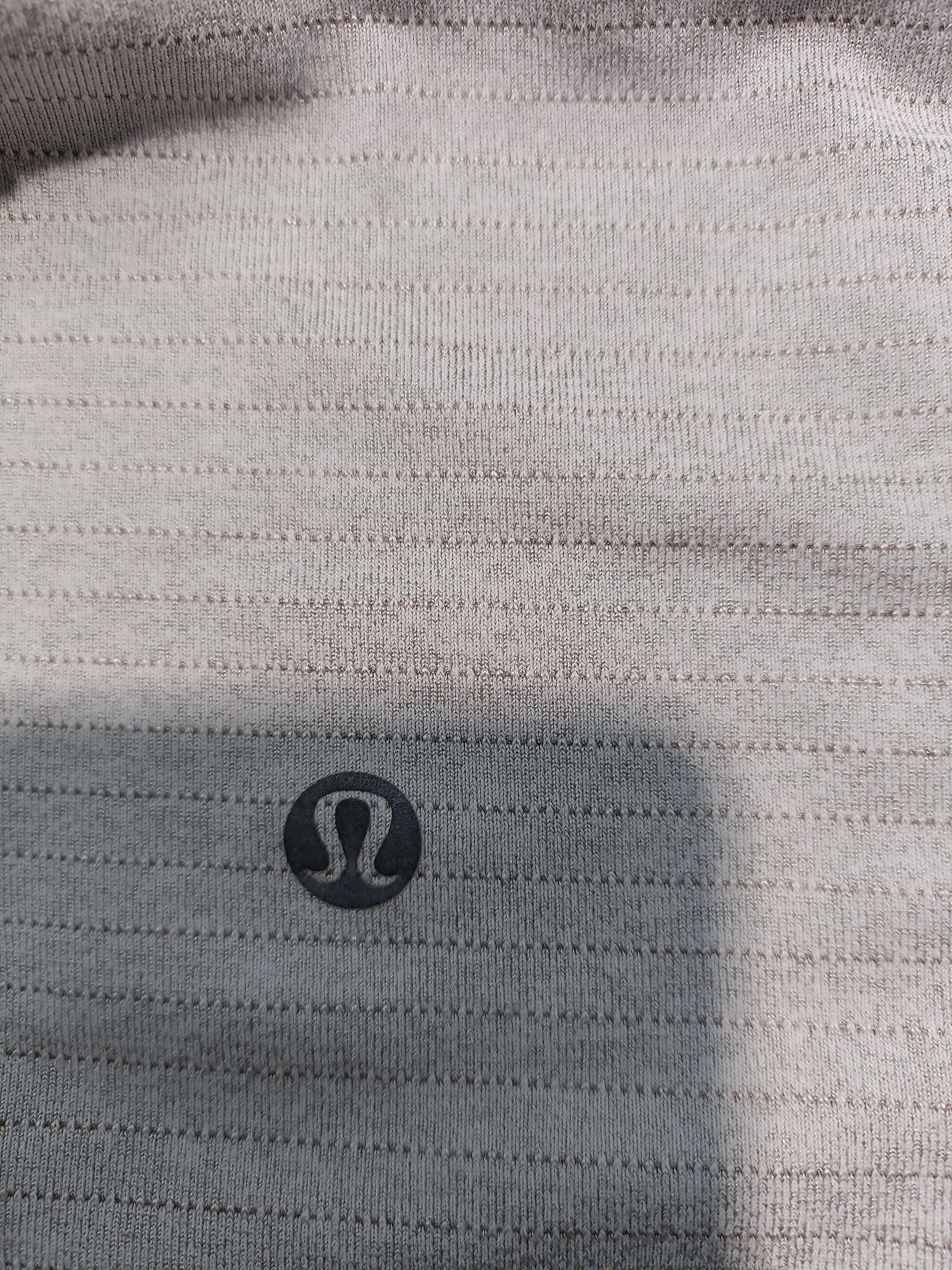 Lululemon Men's T-Shirt M Grey Striped 100% Other Round Neck Basic - Image 6