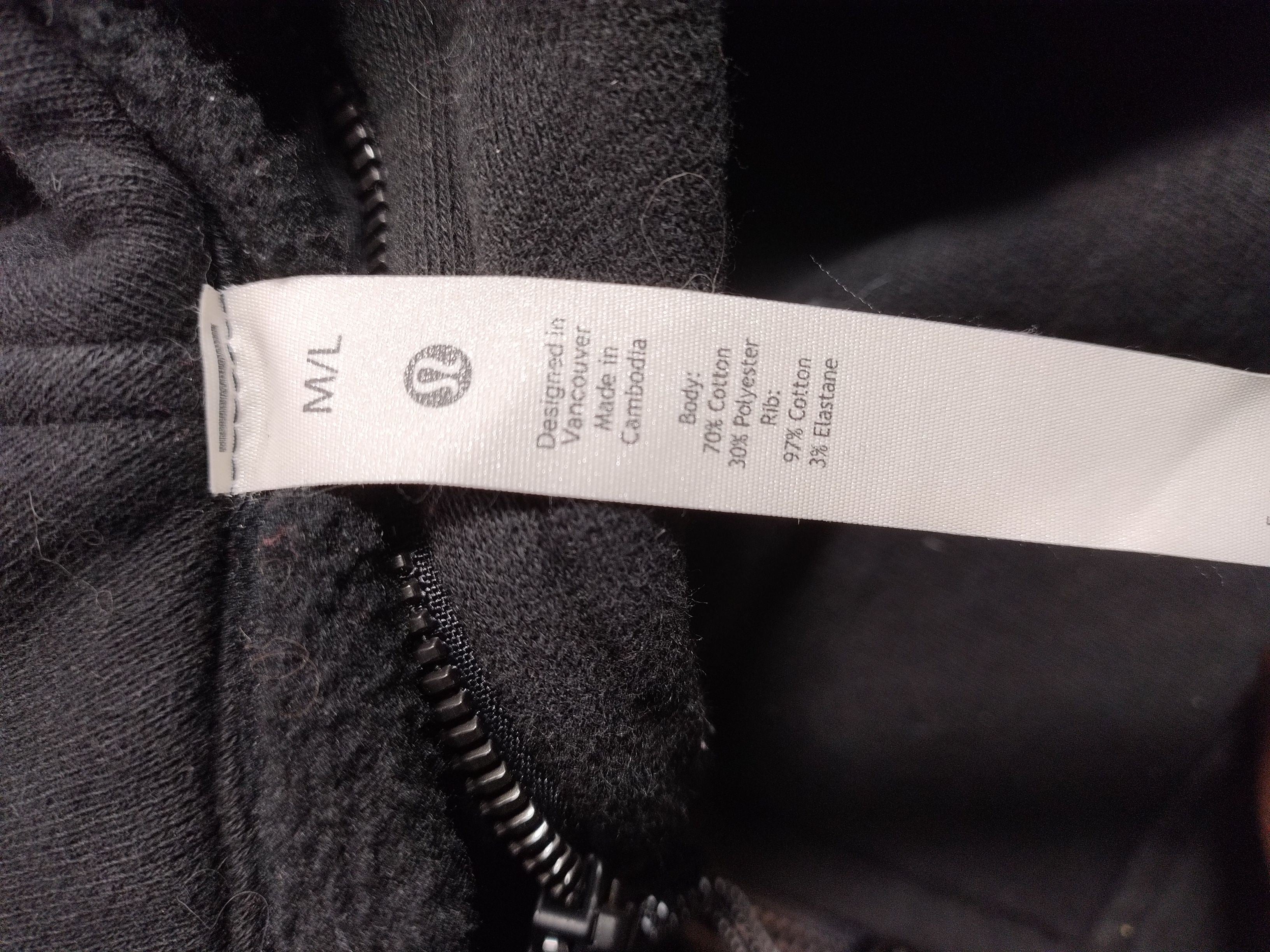 Lululemon Women's Hoodie M Black Cotton with Polyester, Elastane Pullover - Image 7