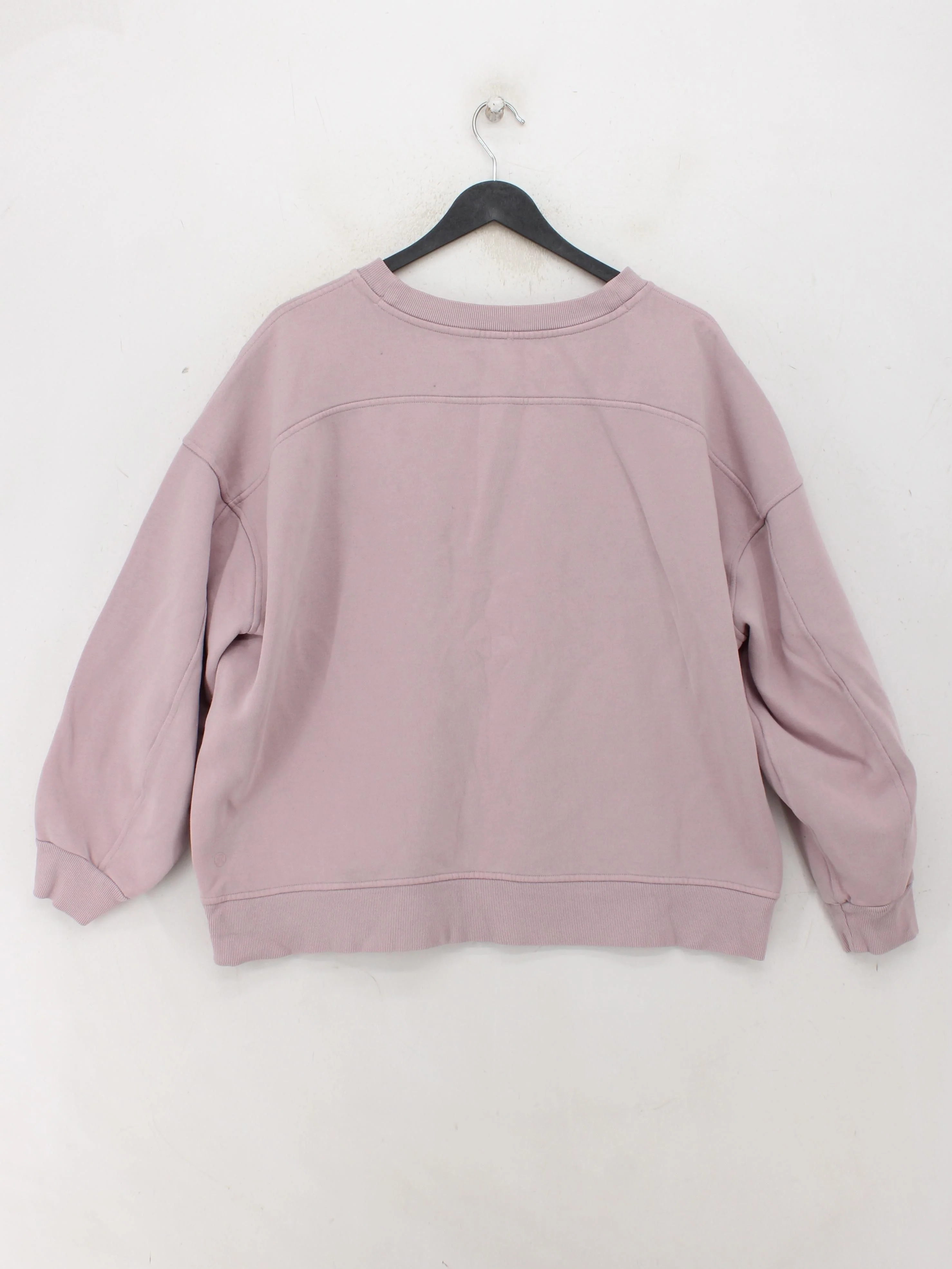 Lululemon Women's Hoodie XL Pink Cotton with Polyester, Elastane Pullover - Image 2