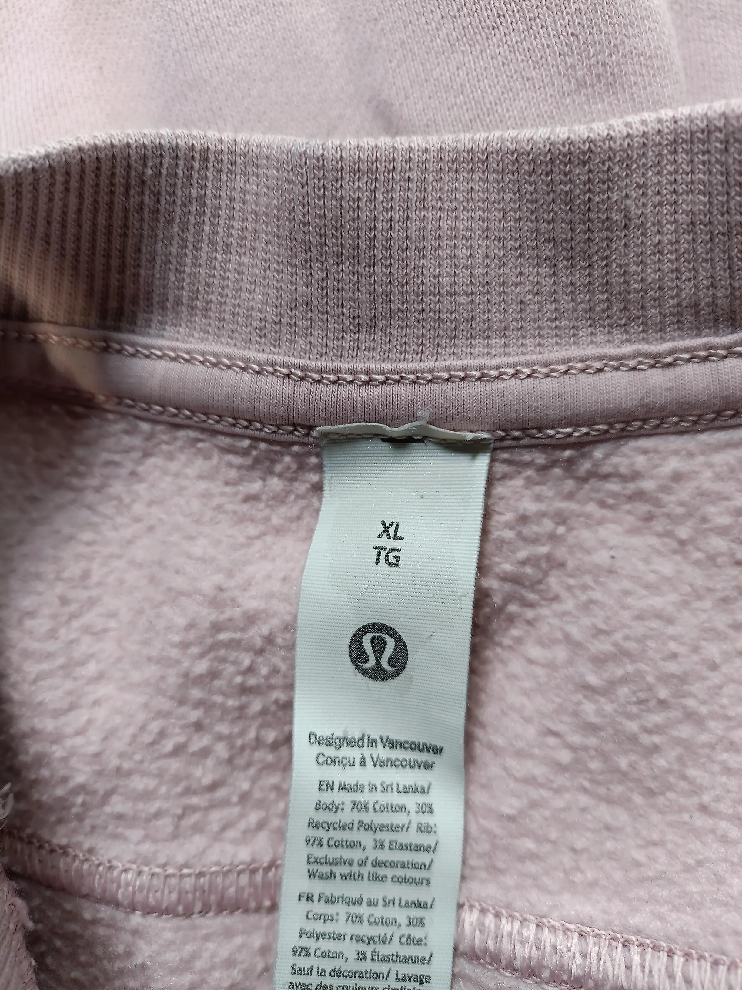 Lululemon Women's Hoodie XL Pink Cotton with Polyester, Elastane Pullover - Image 6