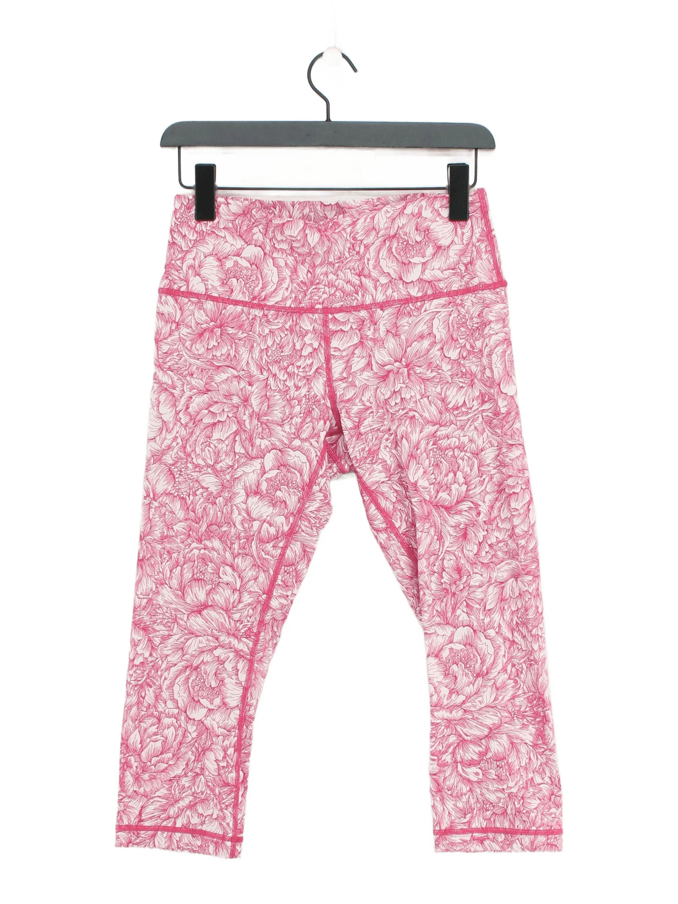 Lululemon Women's Leggings L Pink Floral 100% Other Cropped