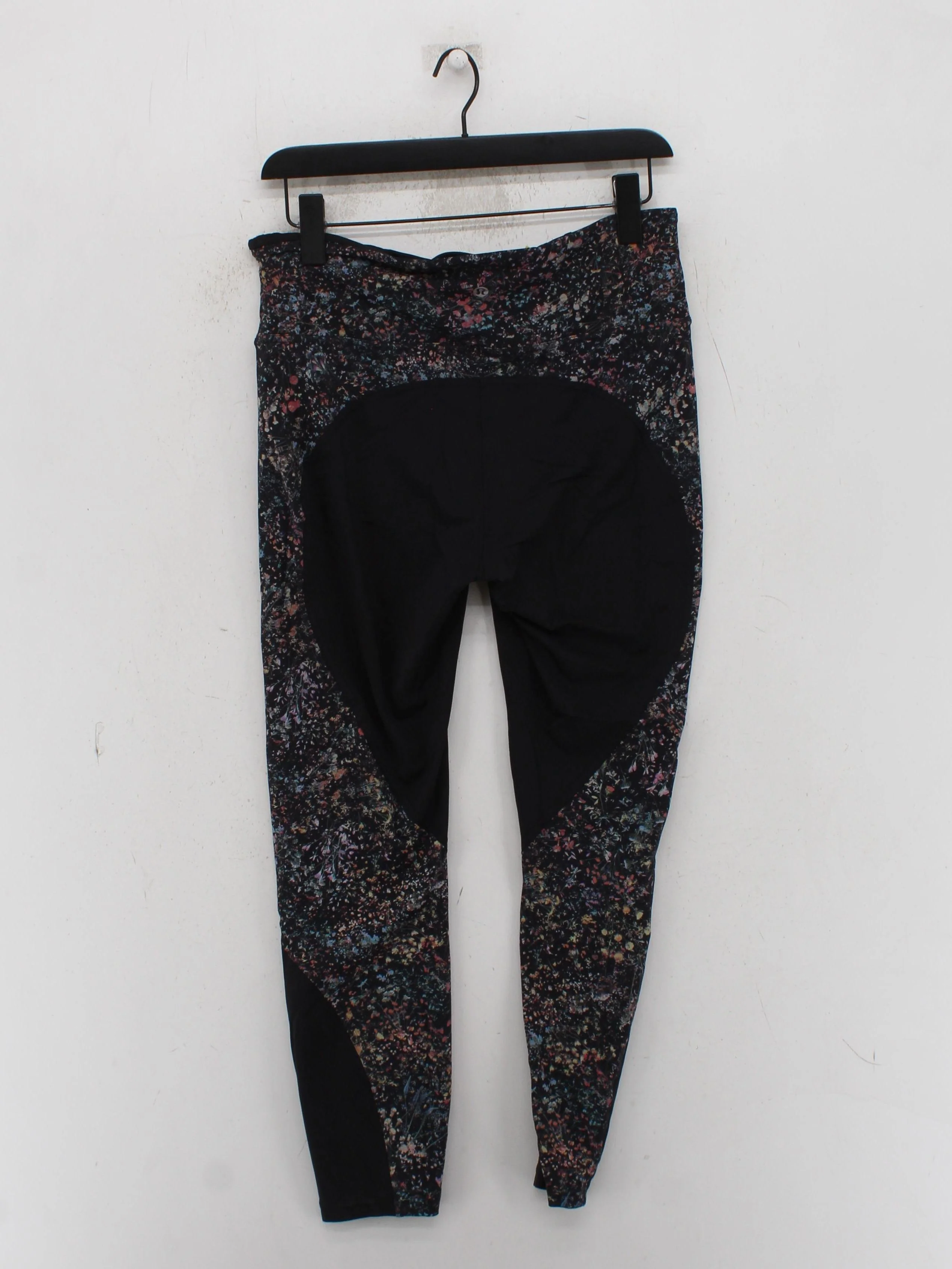 Lululemon Women's Leggings UK 10 Black Floral 100% Other Cropped - Image 2