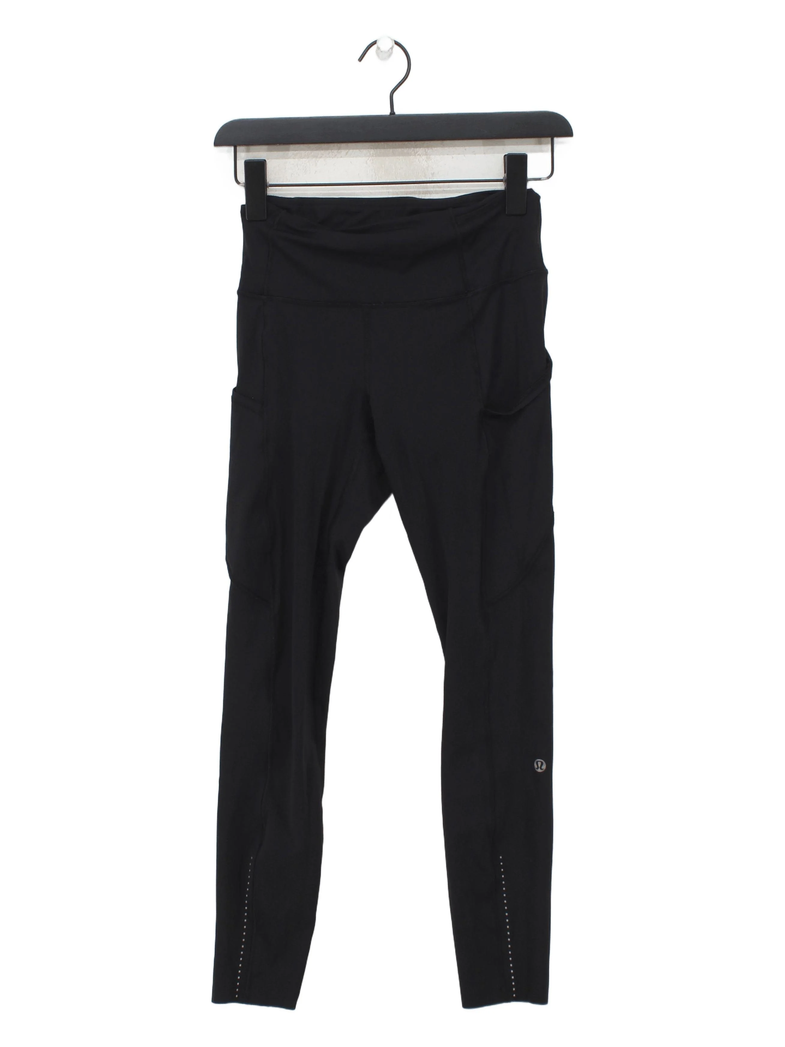 Lululemon Women's Leggings W 24 in Black Polyester with Elastane Full length