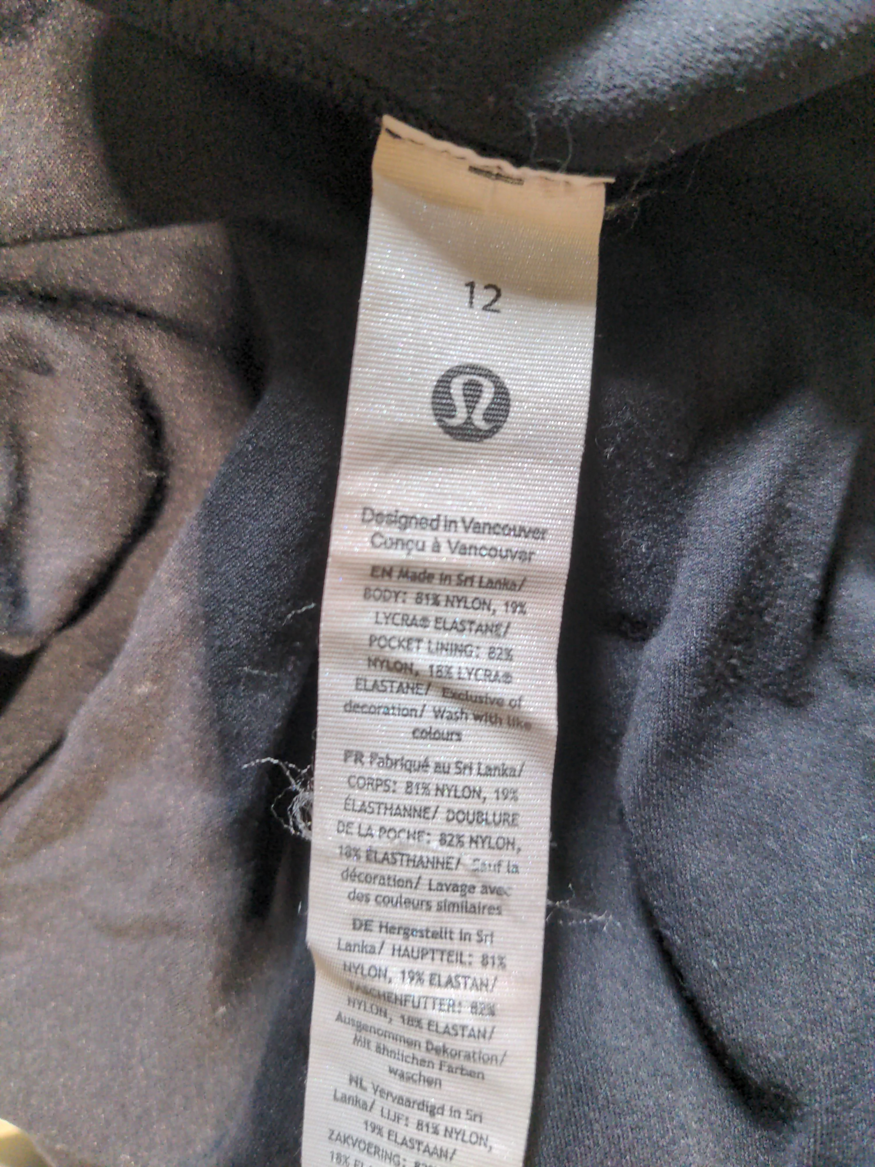 Lululemon Women's Sports Bottoms UK 16 Black Nylon with Elastane Sweatpants - Image 6