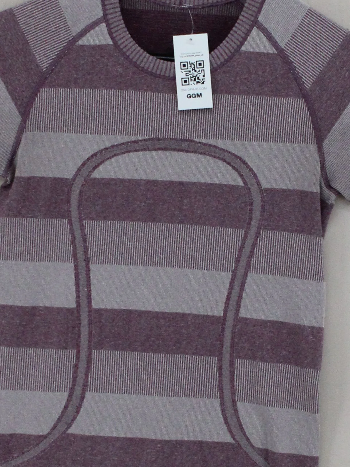 Lululemon Women's T-Shirt UK 6 Purple Striped 100% Other Basic - Image 3