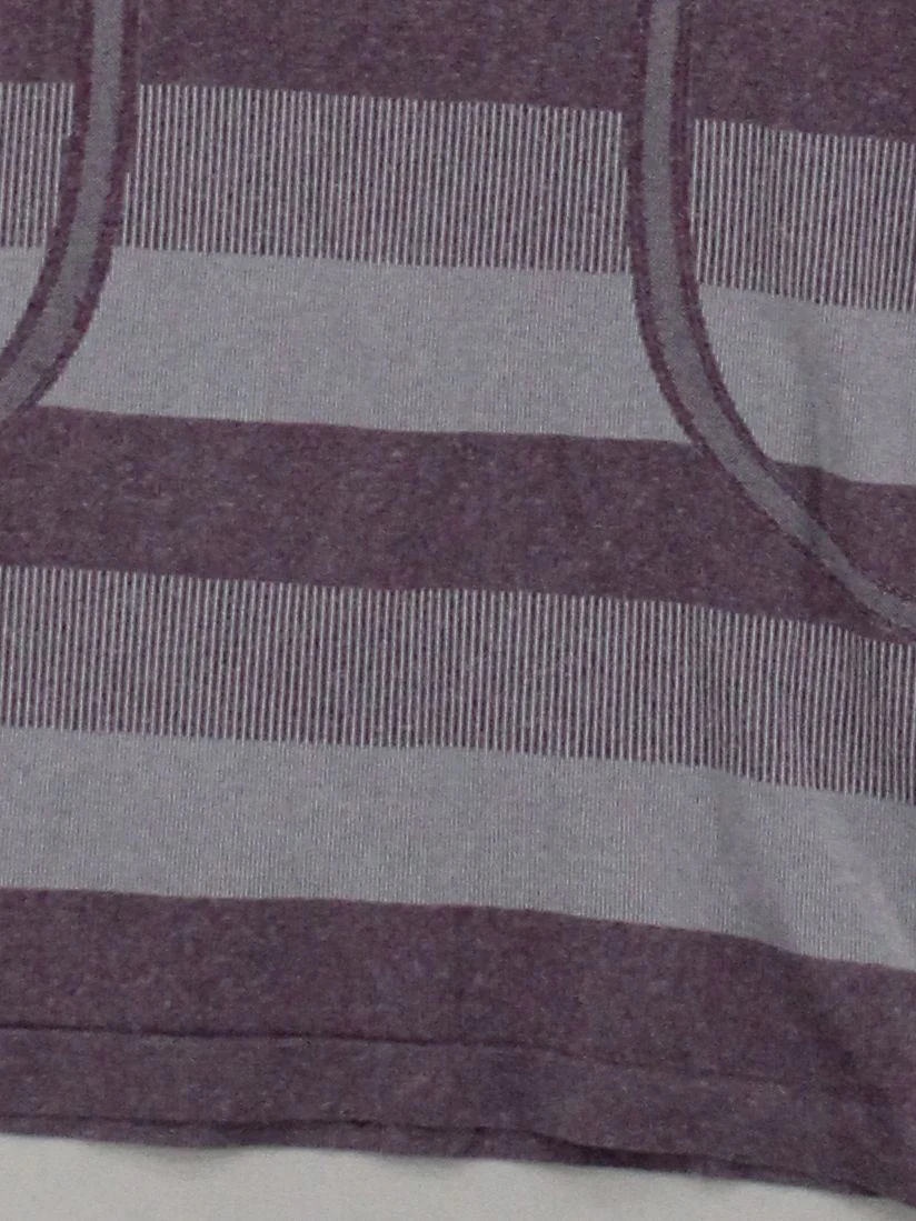 Lululemon Women's T-Shirt UK 6 Purple Striped 100% Other Basic - Image 4