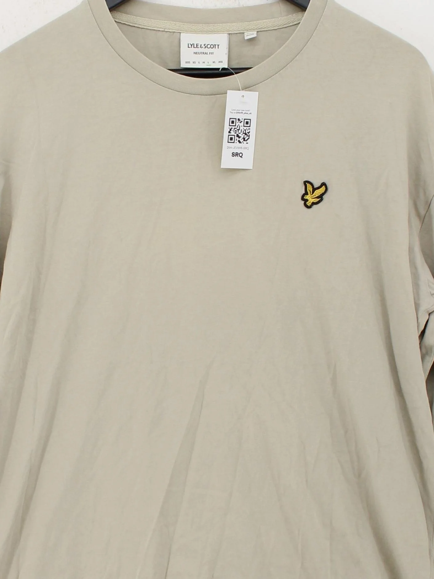 Lyle & Scott Men's T-Shirt L Cream 100% Cotton Basic - Image 3