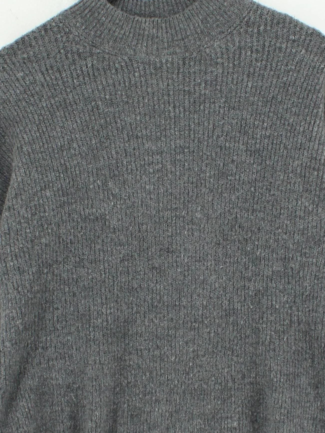 M&S Collection Women's Jumper M Grey Acrylic with Polyamide Mock Neck Pullover - Image 3