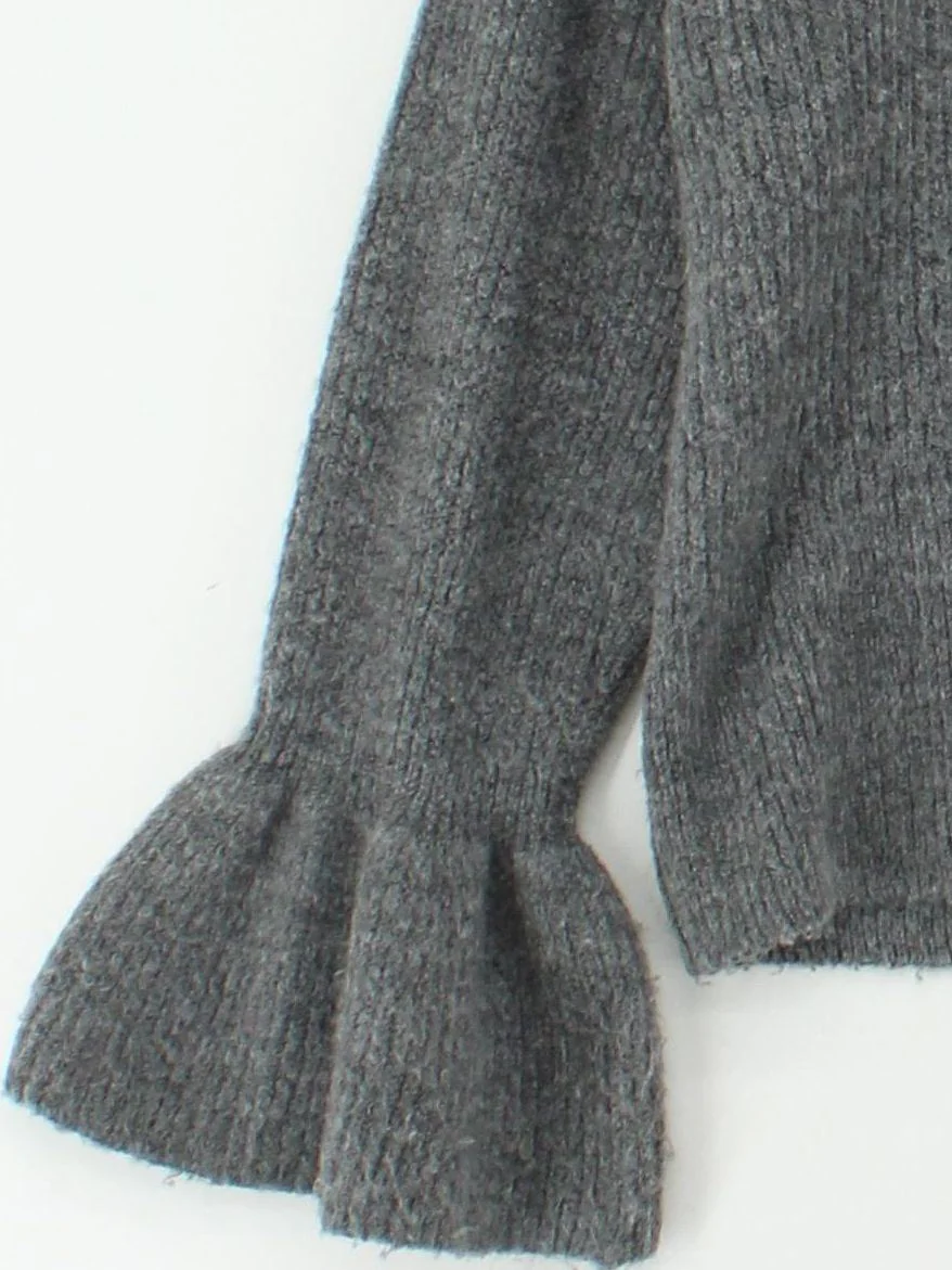 M&S Collection Women's Jumper M Grey Acrylic with Polyamide Mock Neck Pullover - Image 4