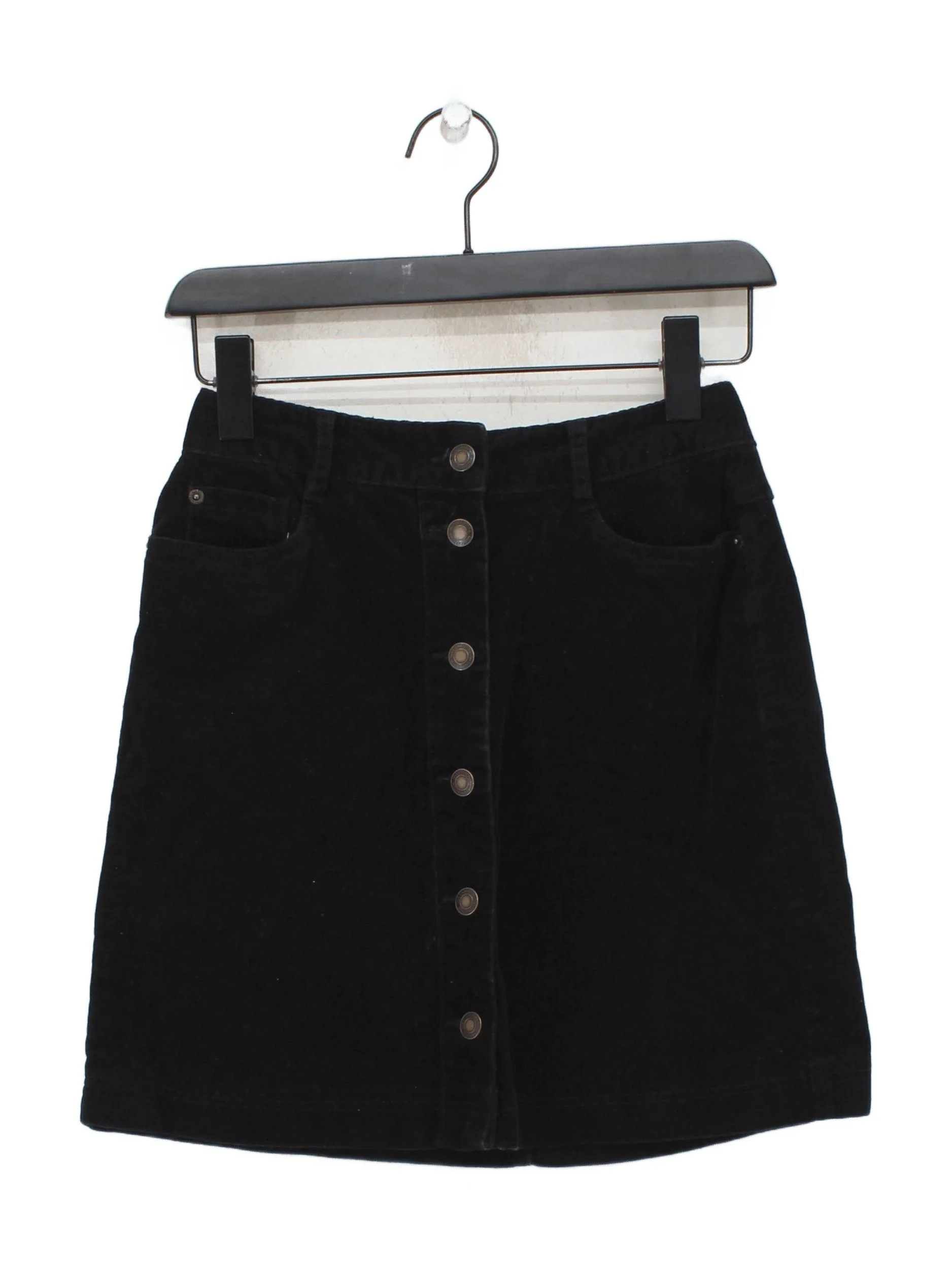 M&S Collection Women's Mini Skirt UK 8 Black Cotton with Elastane Short Mini