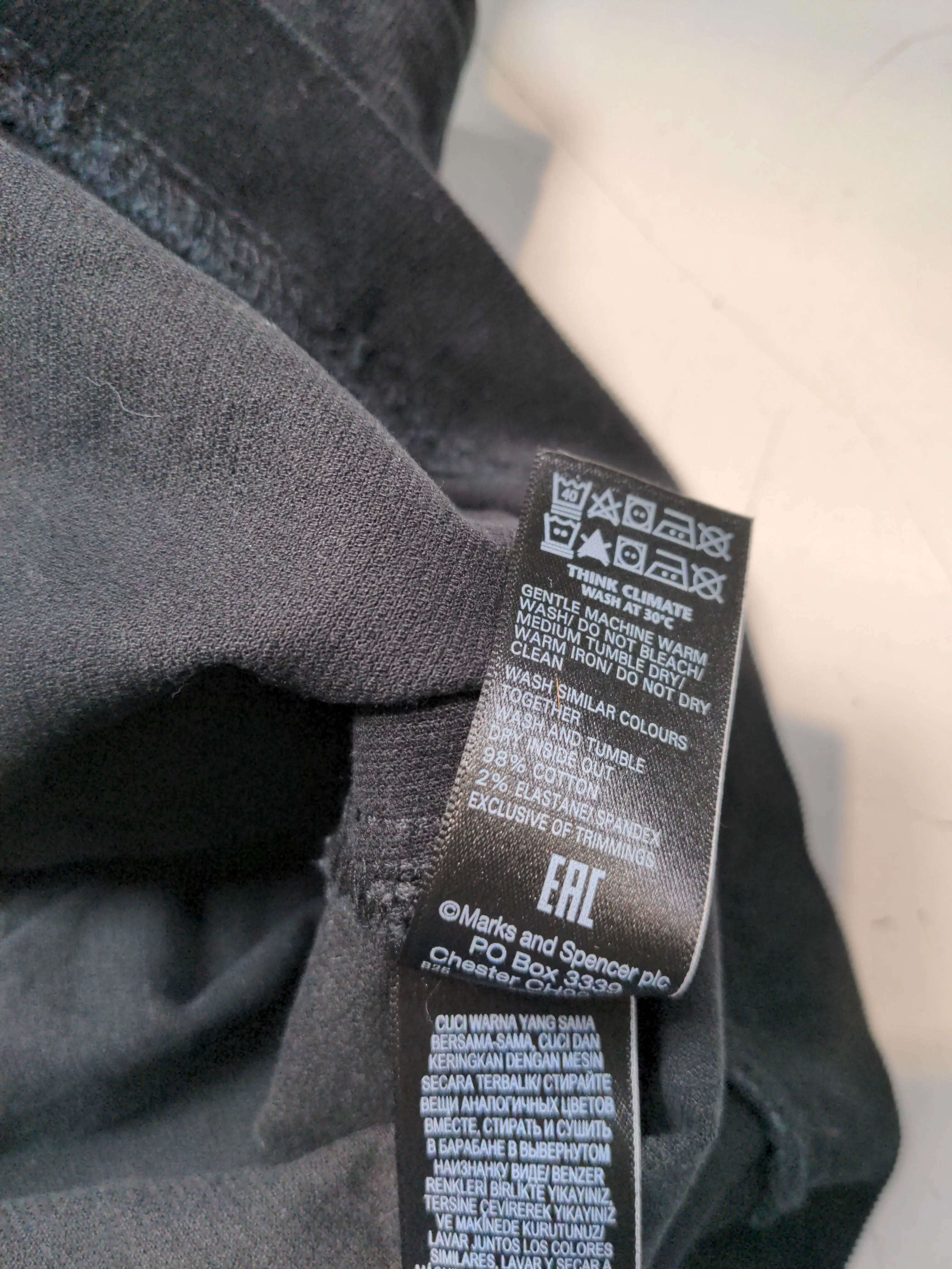 M&S Collection Women's Mini Skirt UK 8 Black Cotton with Elastane Short Mini - Image 6
