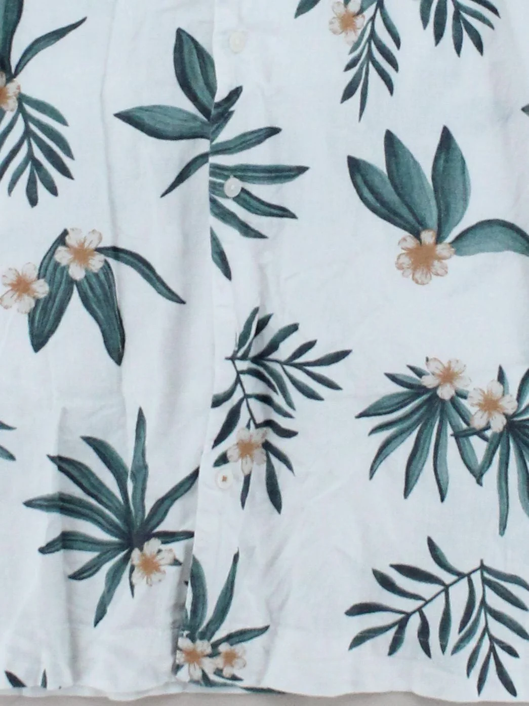 M&S Men's Shirt M White Floral Linen with Viscose Basic - Image 4