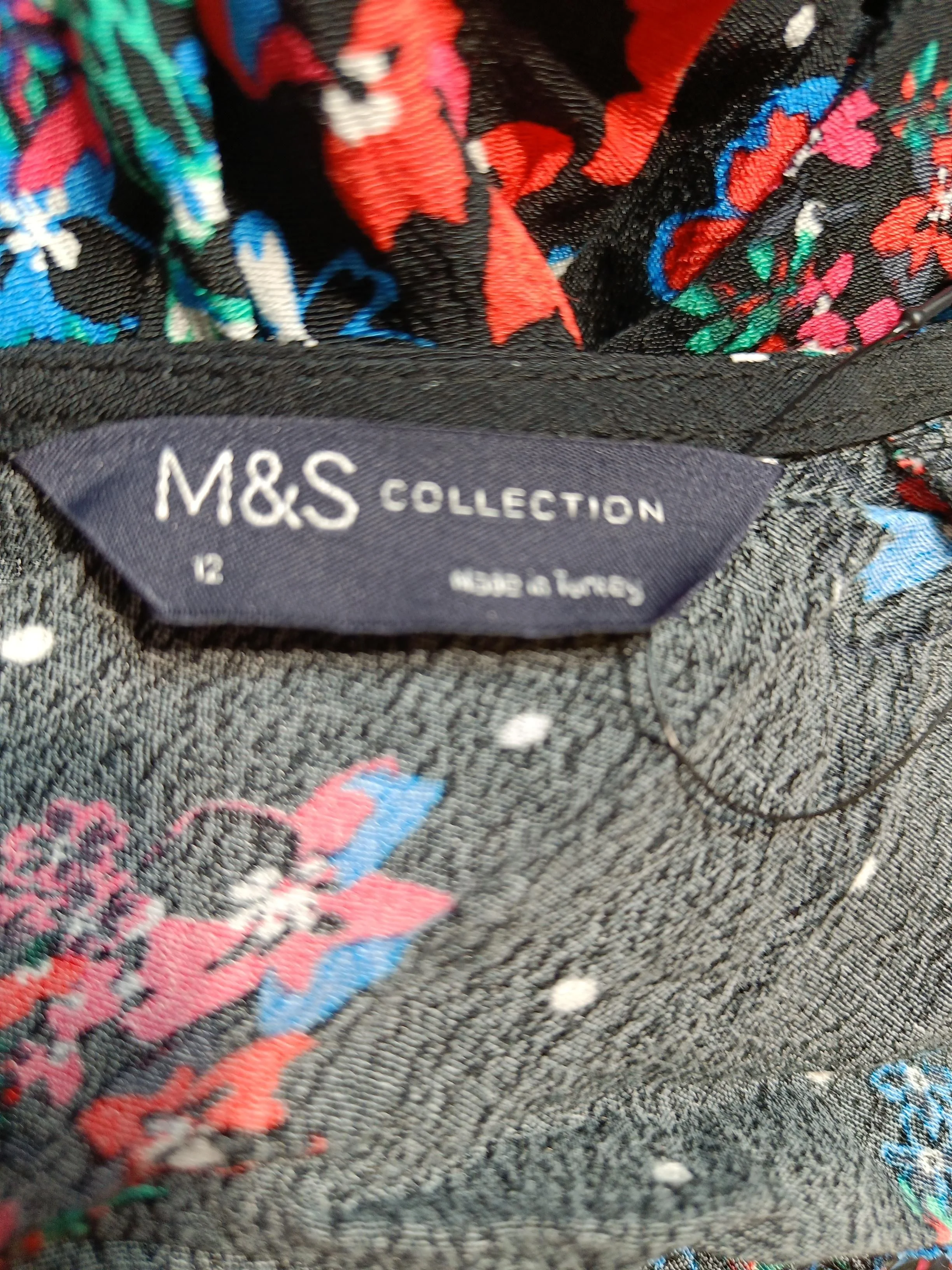 M&S Shirt Midi Dress UK12 in Black - Image 5