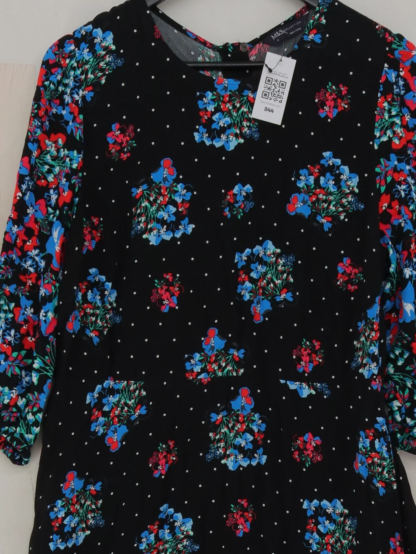 M&S Shirt Midi Dress UK16 in Black - Image 3