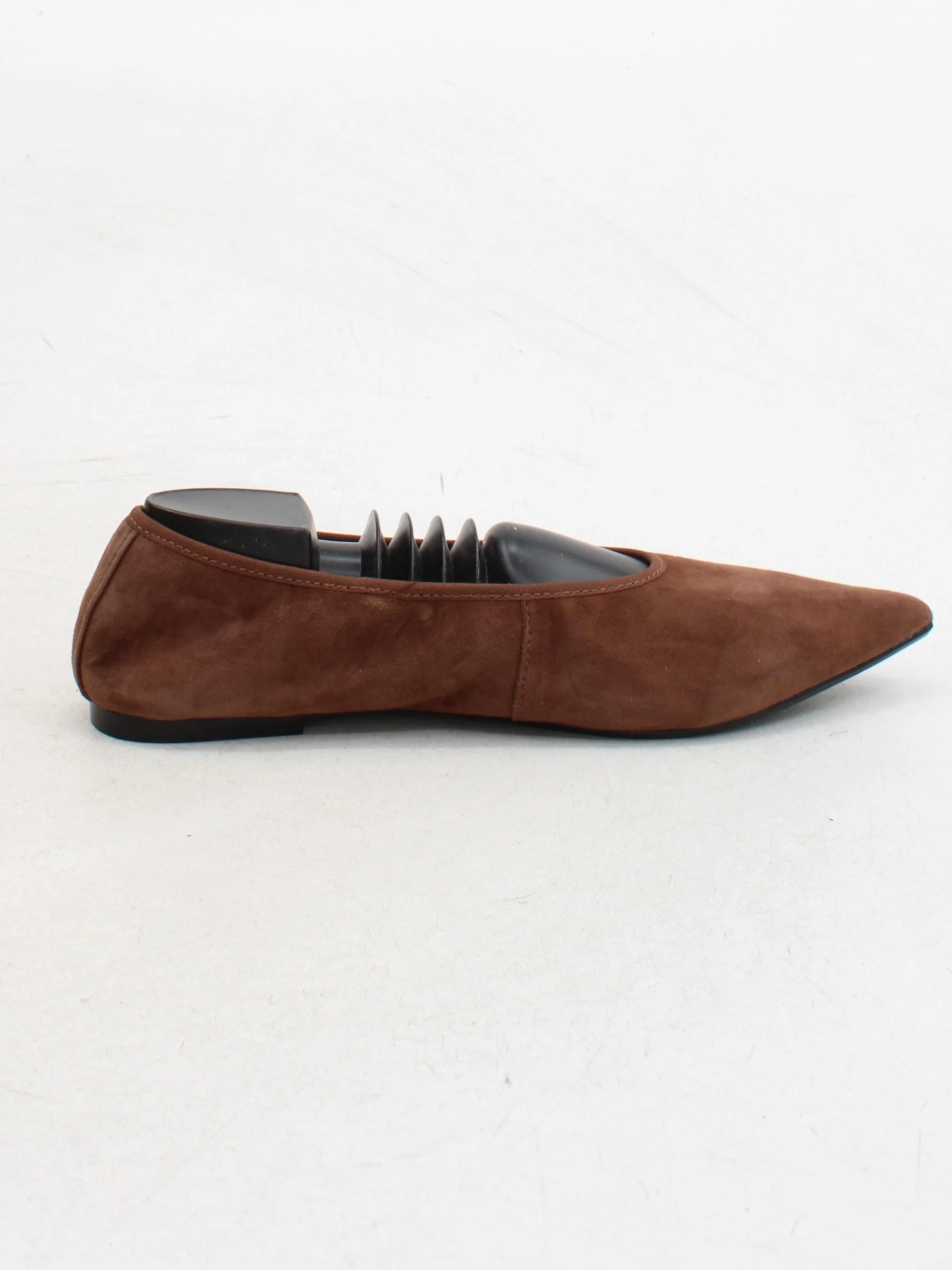 M&S Women's Flat Shoes UK 7 Brown 100% Suede Ballet - Image 5