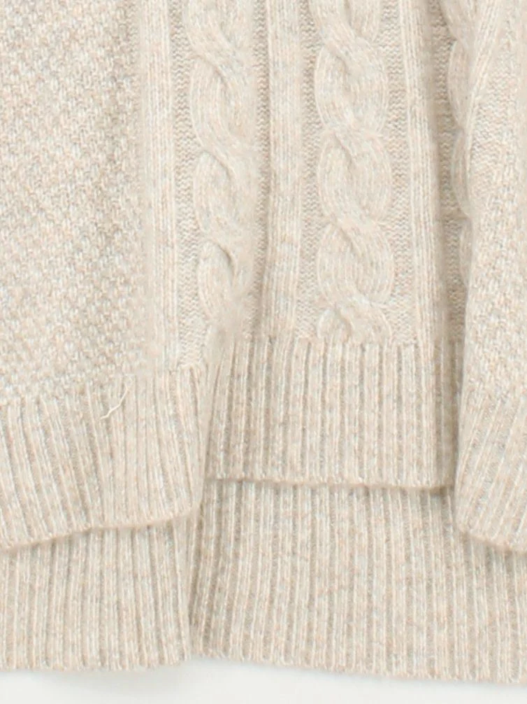 M&S Women's Jumper L Cream Polyester with Acrylic, Polyamide Crew Neck Vest - Image 4