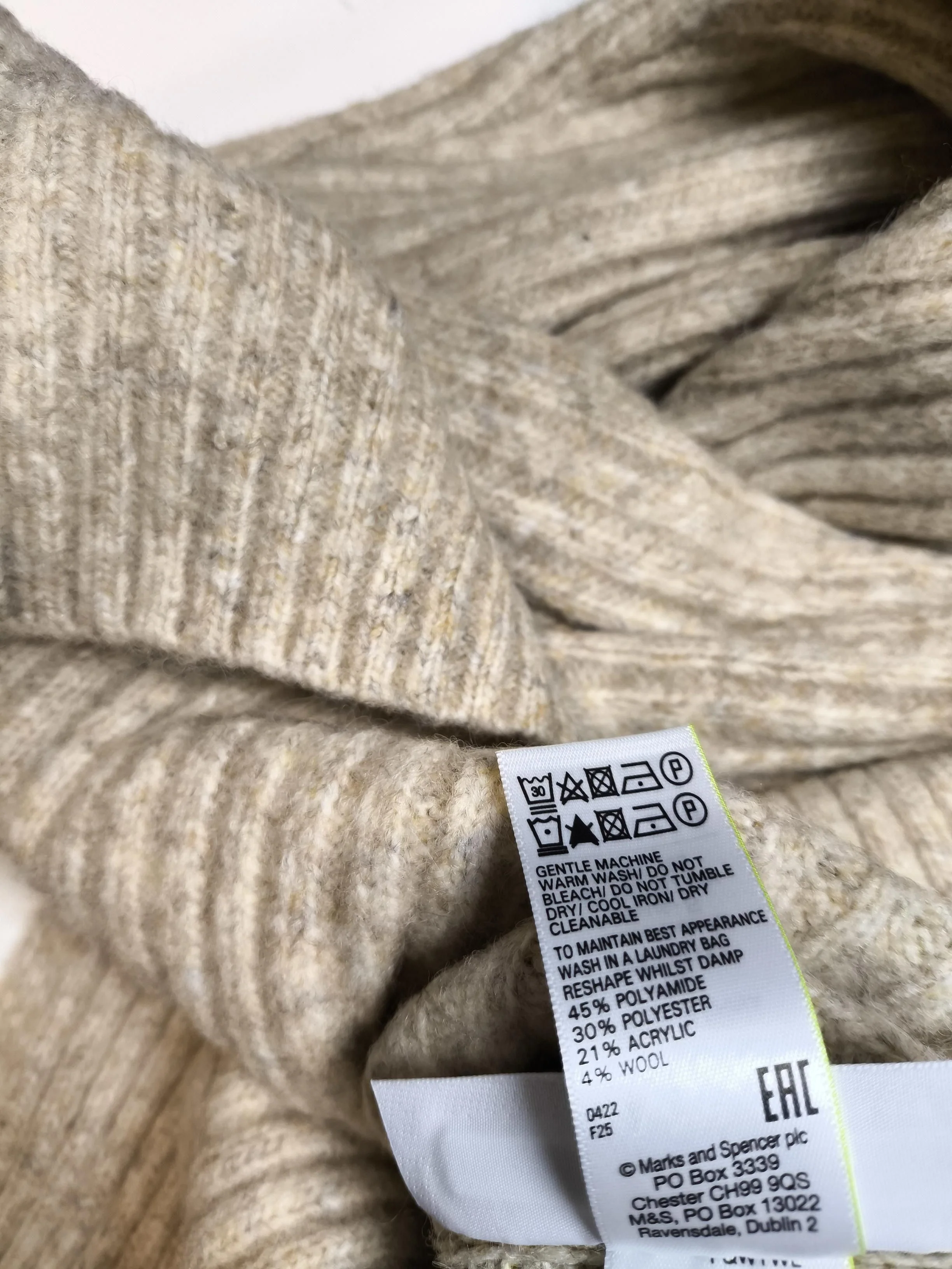 M&S Women's Jumper M Cream Polyamide with Polyester, Acrylic, Wool Pullover - Image 6