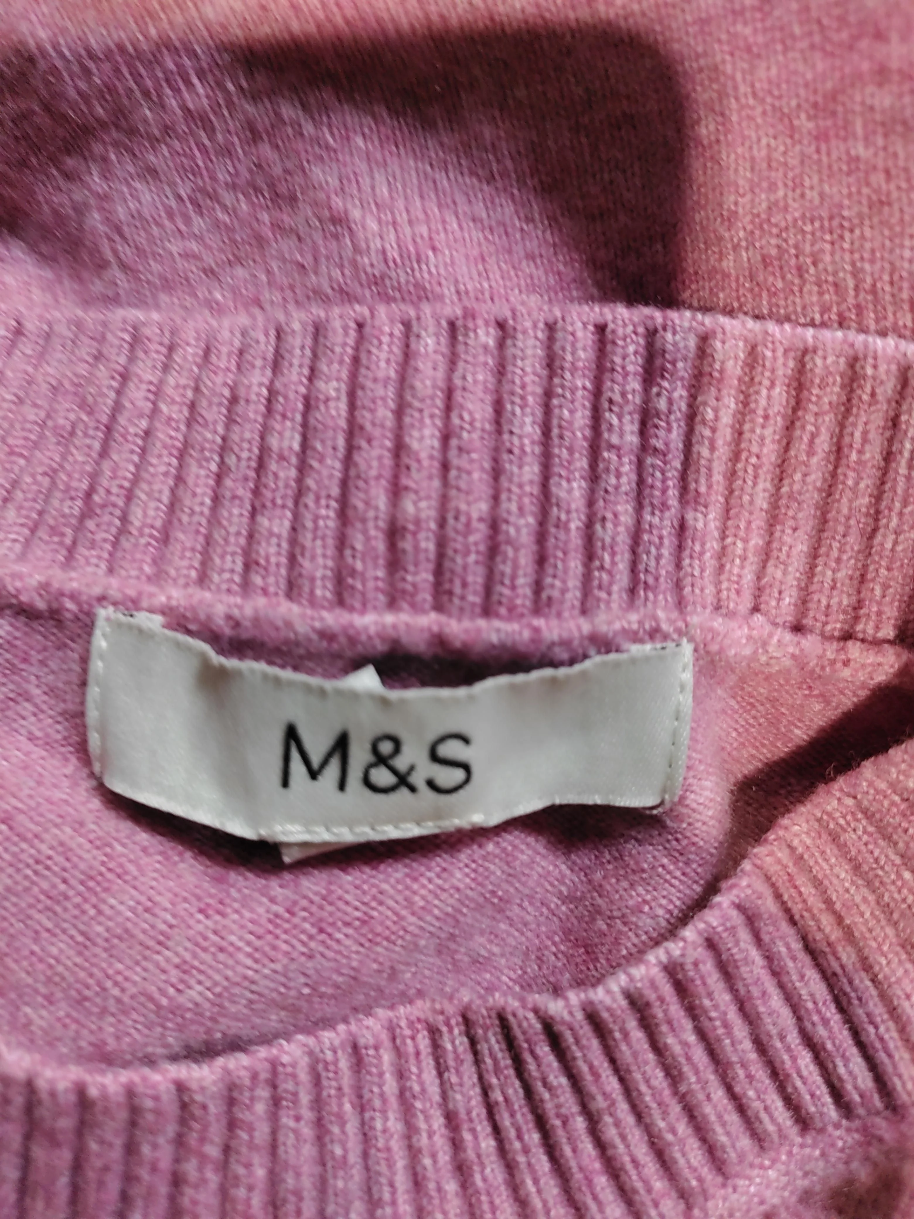 M&S Women's Jumper M Pink Polyester with Acrylic, Wool, Elastane Pullover - Image 5