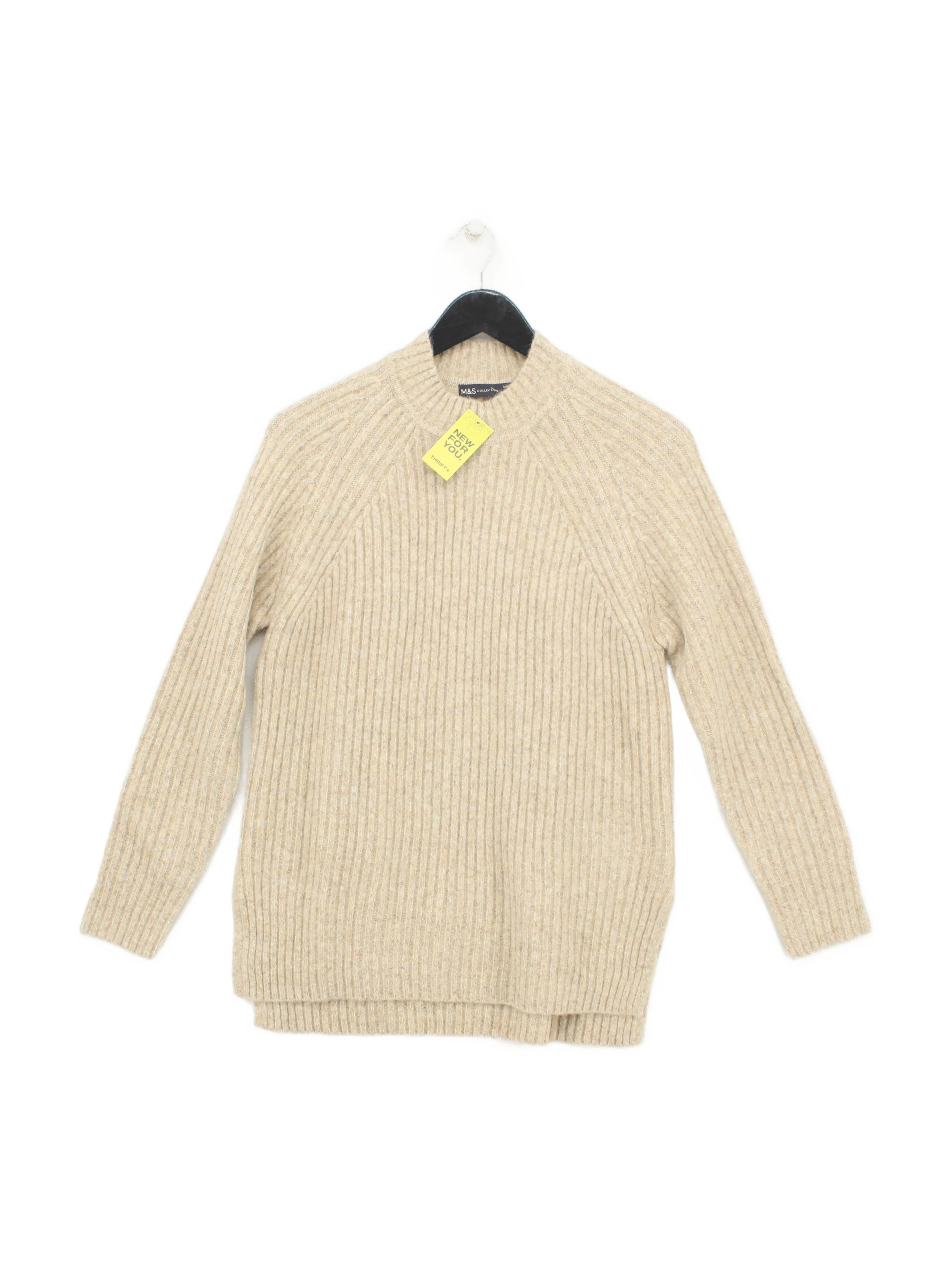 M&S Women's Jumper S Cream Polyamide with Polyester, Acrylic, Wool Pullover