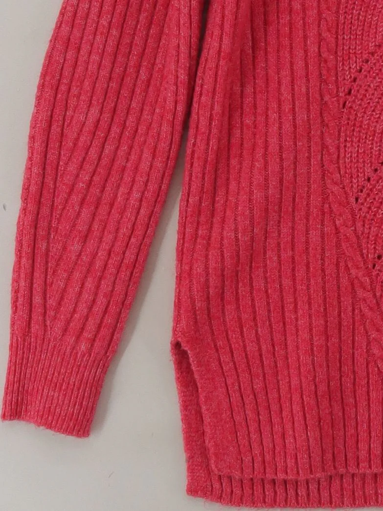 M&S Women's Jumper S Pink Acrylic with Polyester, Elastane High Neck Pullover - Image 4