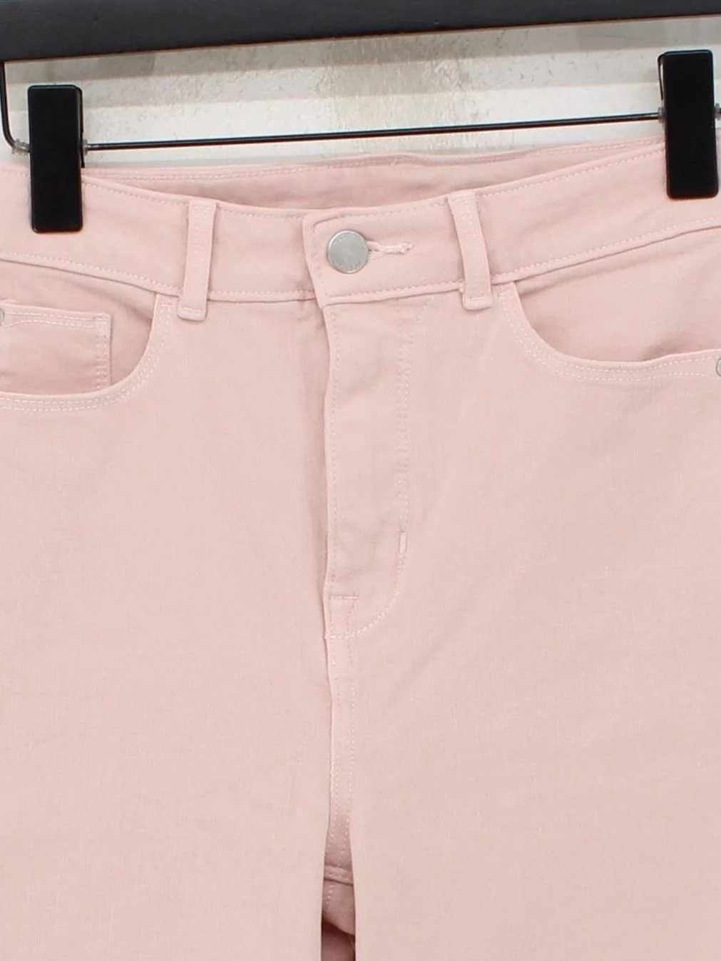 M&S Women's Shorts UK 8 Pink Cotton with Polyester, Elastane Mom - Image 3