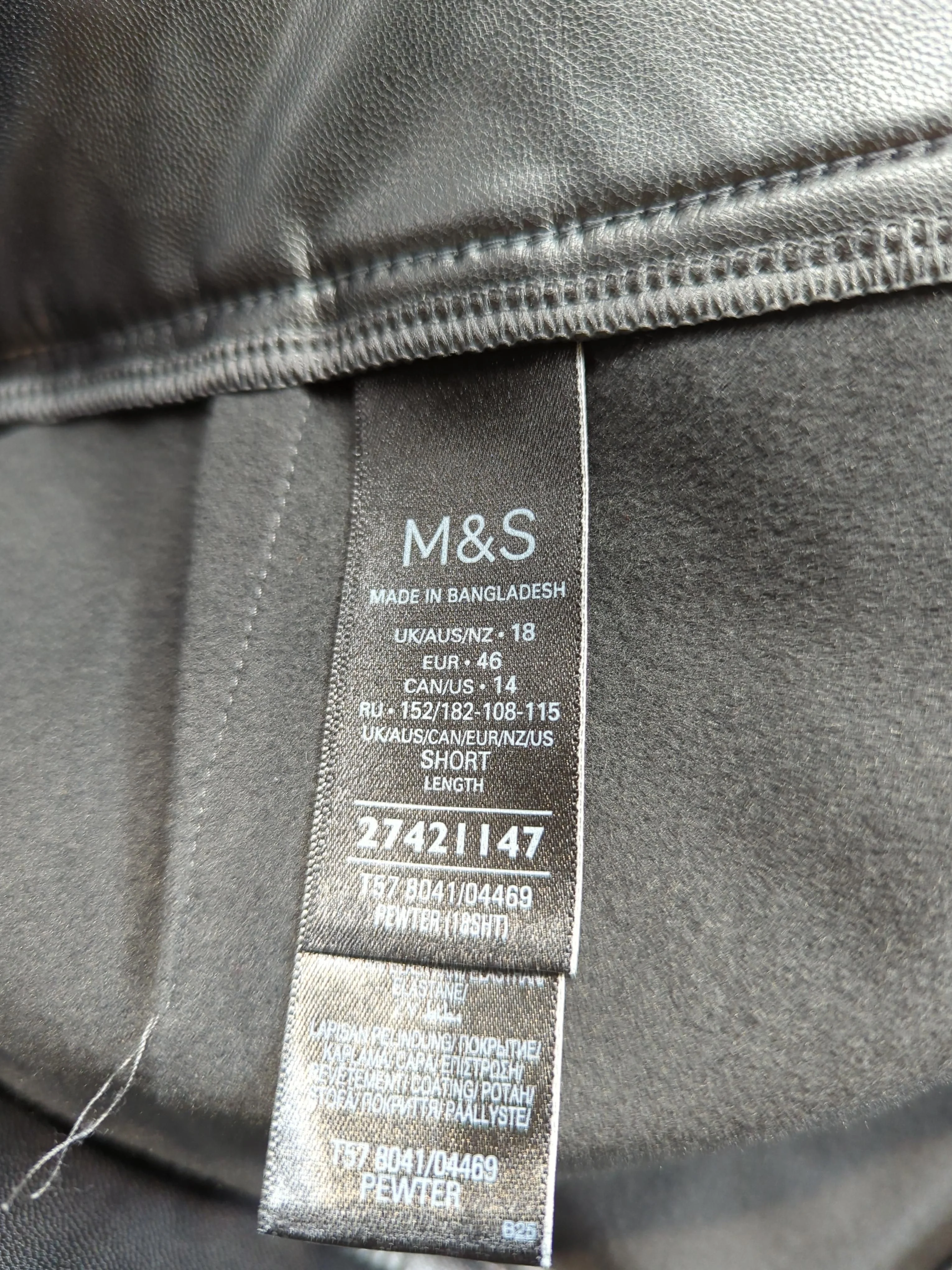 M&S Women's Trousers UK 18 Grey Polyester with Elastane, Other Tapered Cropped - Image 5
