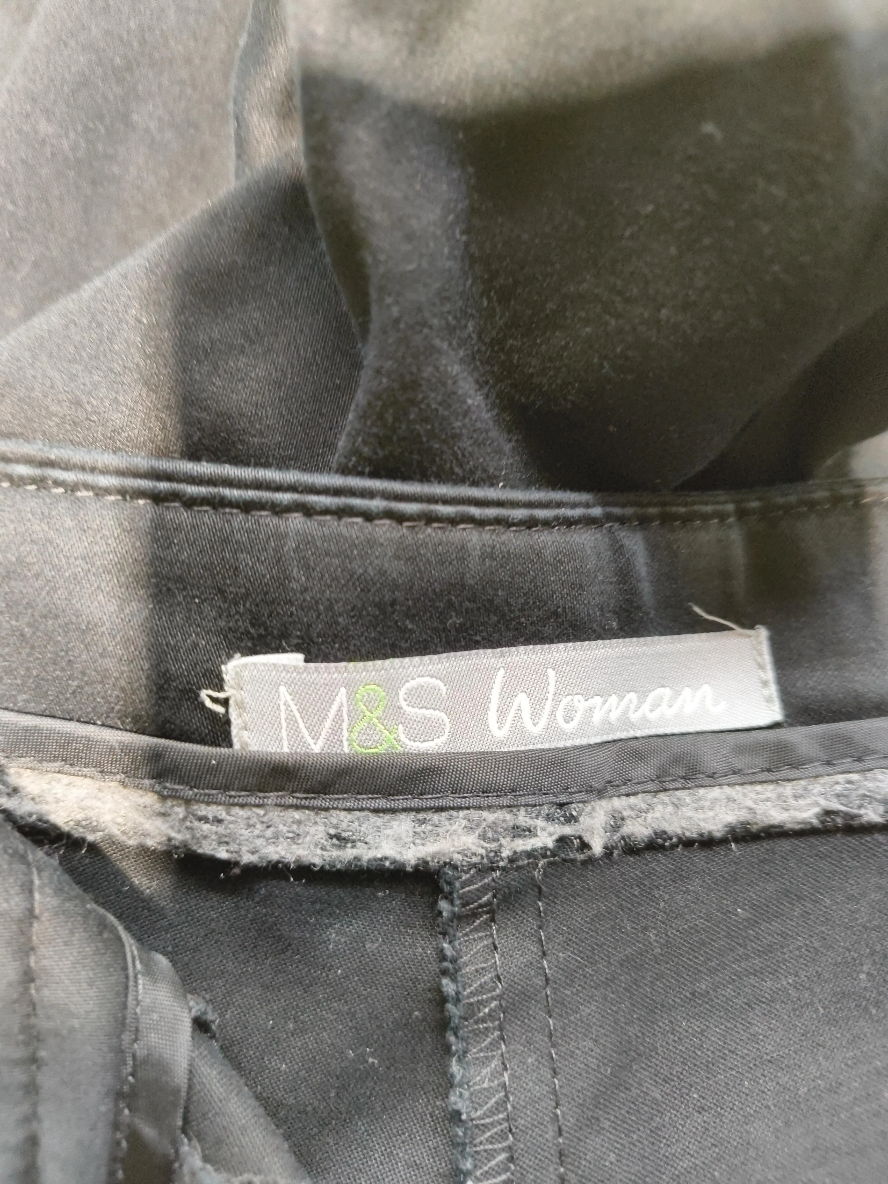 M&S Women's Trousers UK 8 Black Cotton with Elastane Straight Chino - Image 5