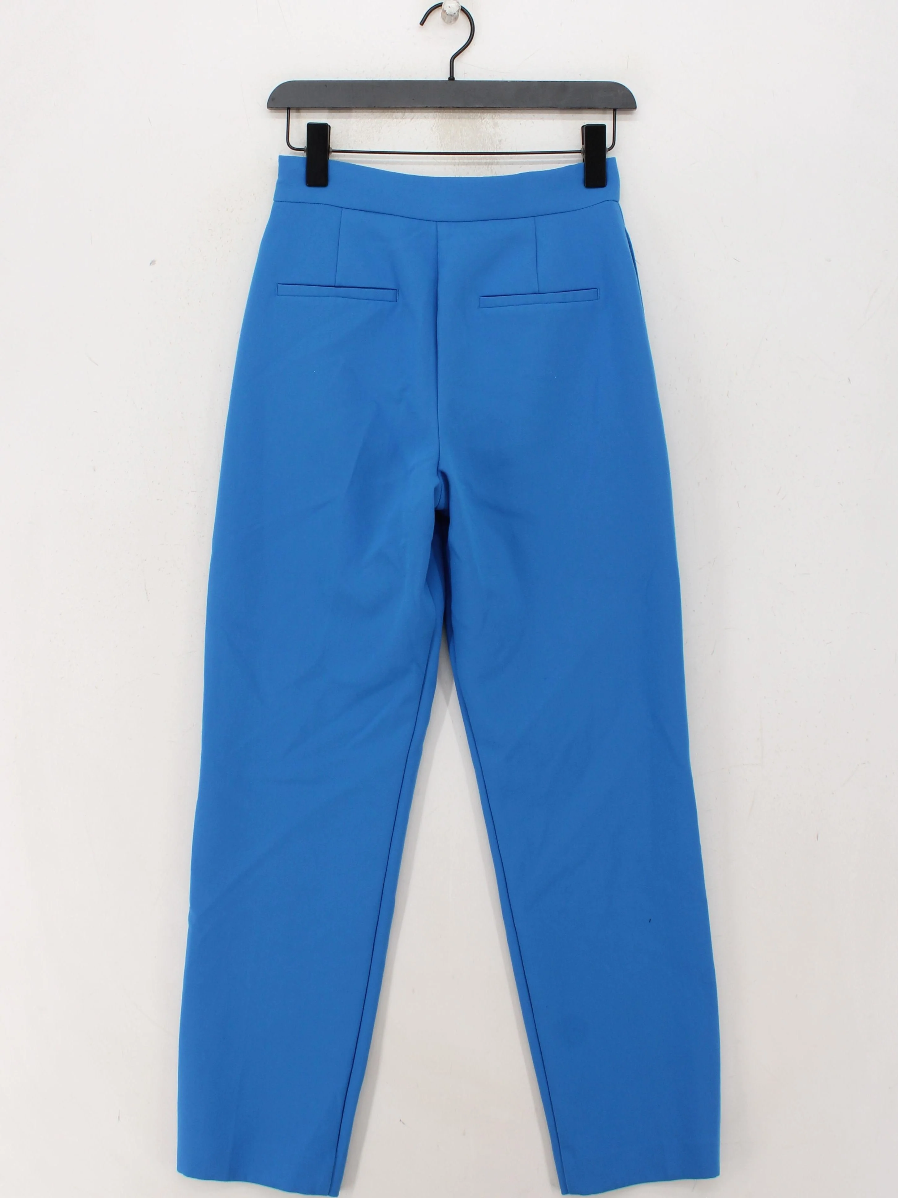 M&S Women's Trousers UK 8 Blue Polyester with Viscose, Elastane, Spandex Chino - Image 2