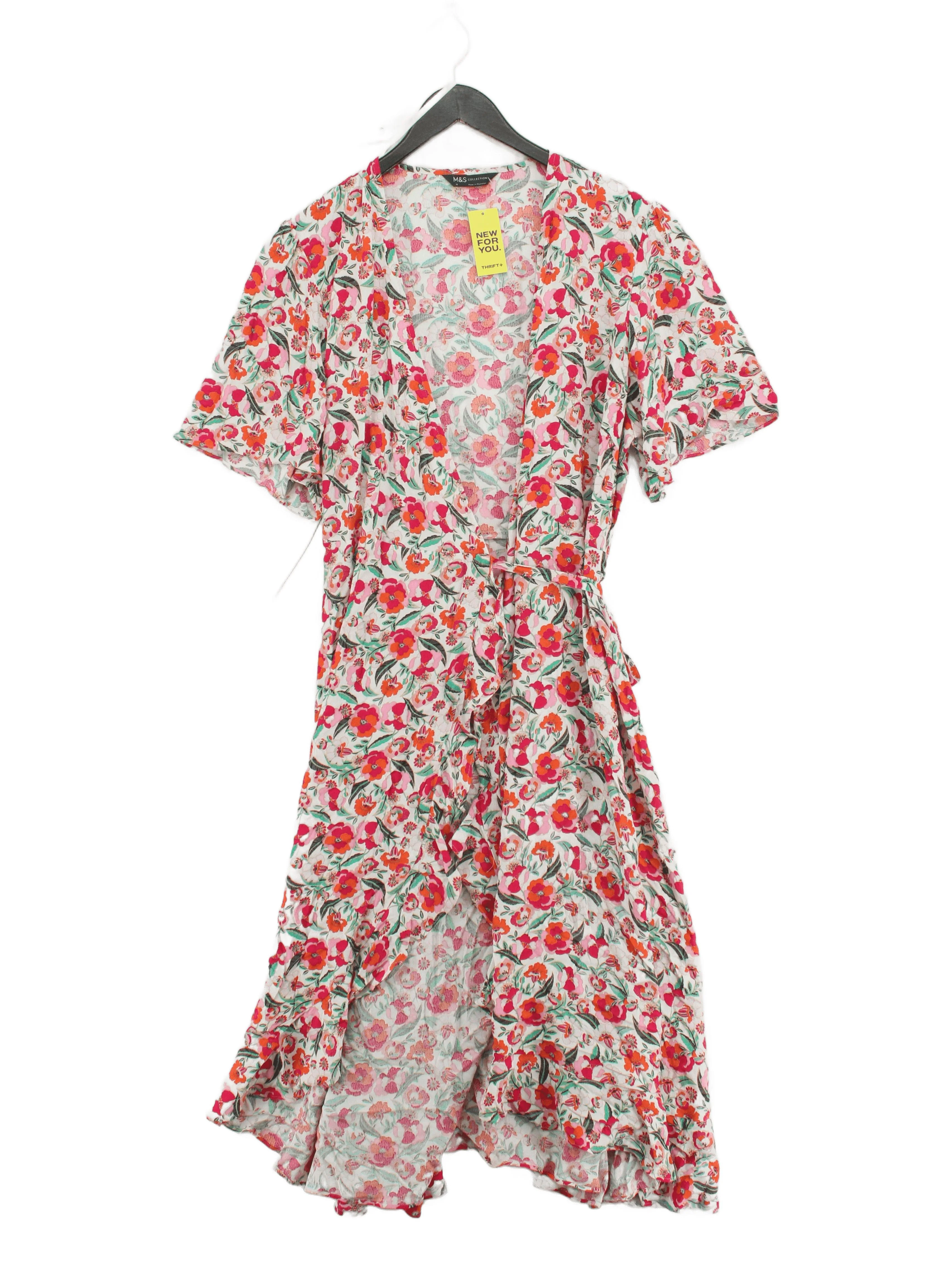 M&S Wrap Midi Dress UK18 in Multi