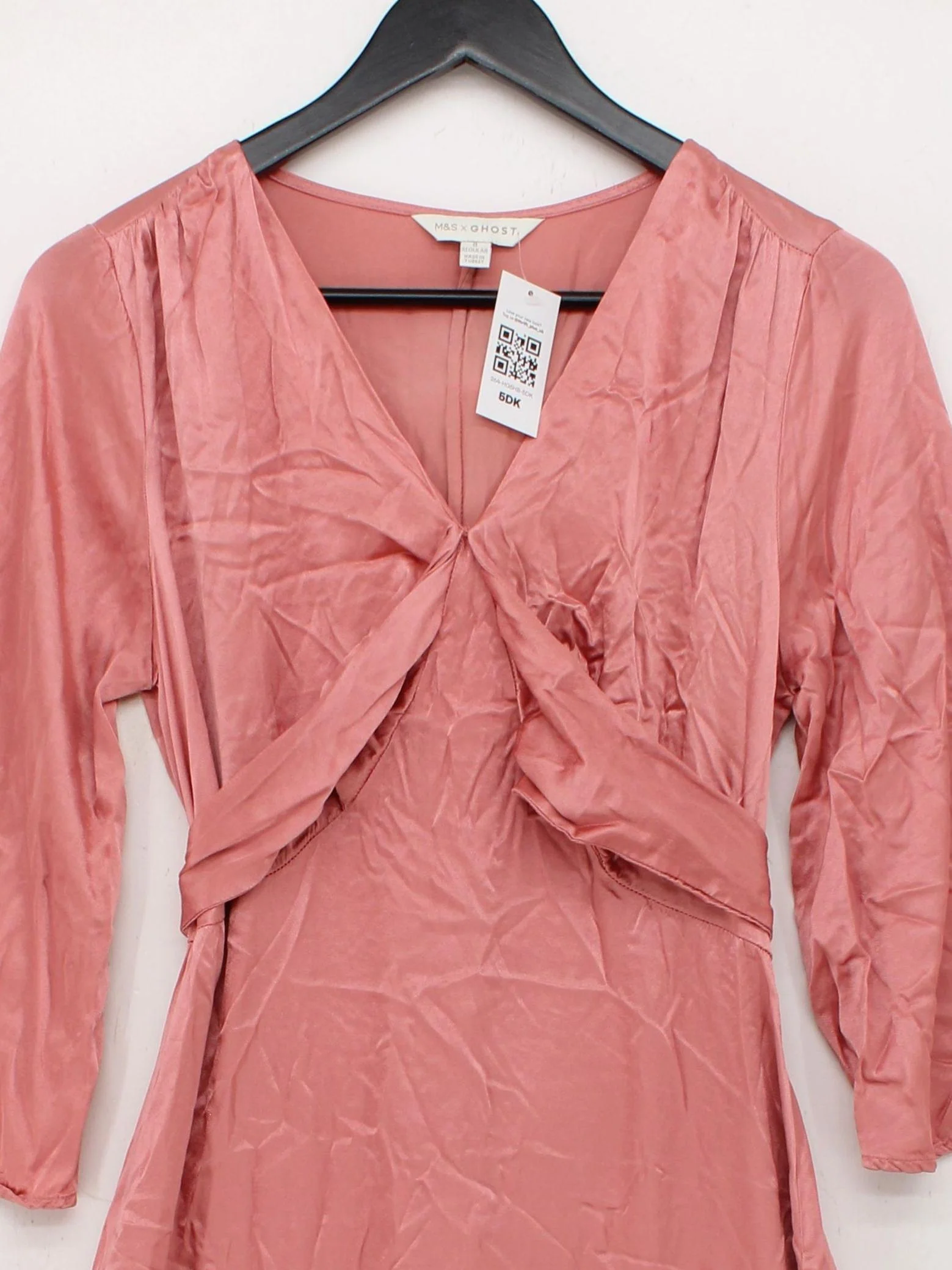 M&S Wrap Midi Dress UK8 in Red - Image 3