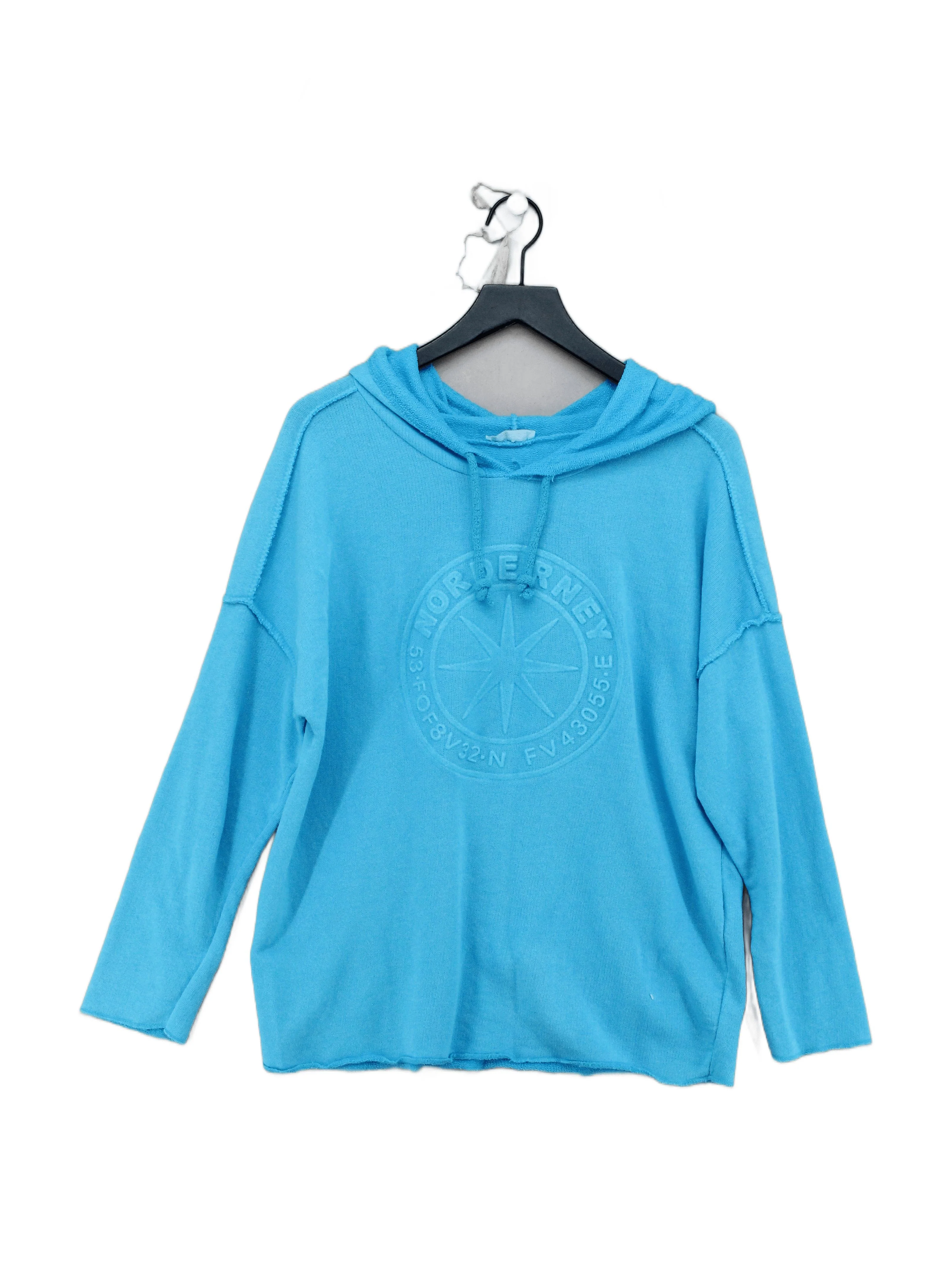 Made In Italy Men's Hoodie M Blue Graphic Cotton with Polyester Pullover