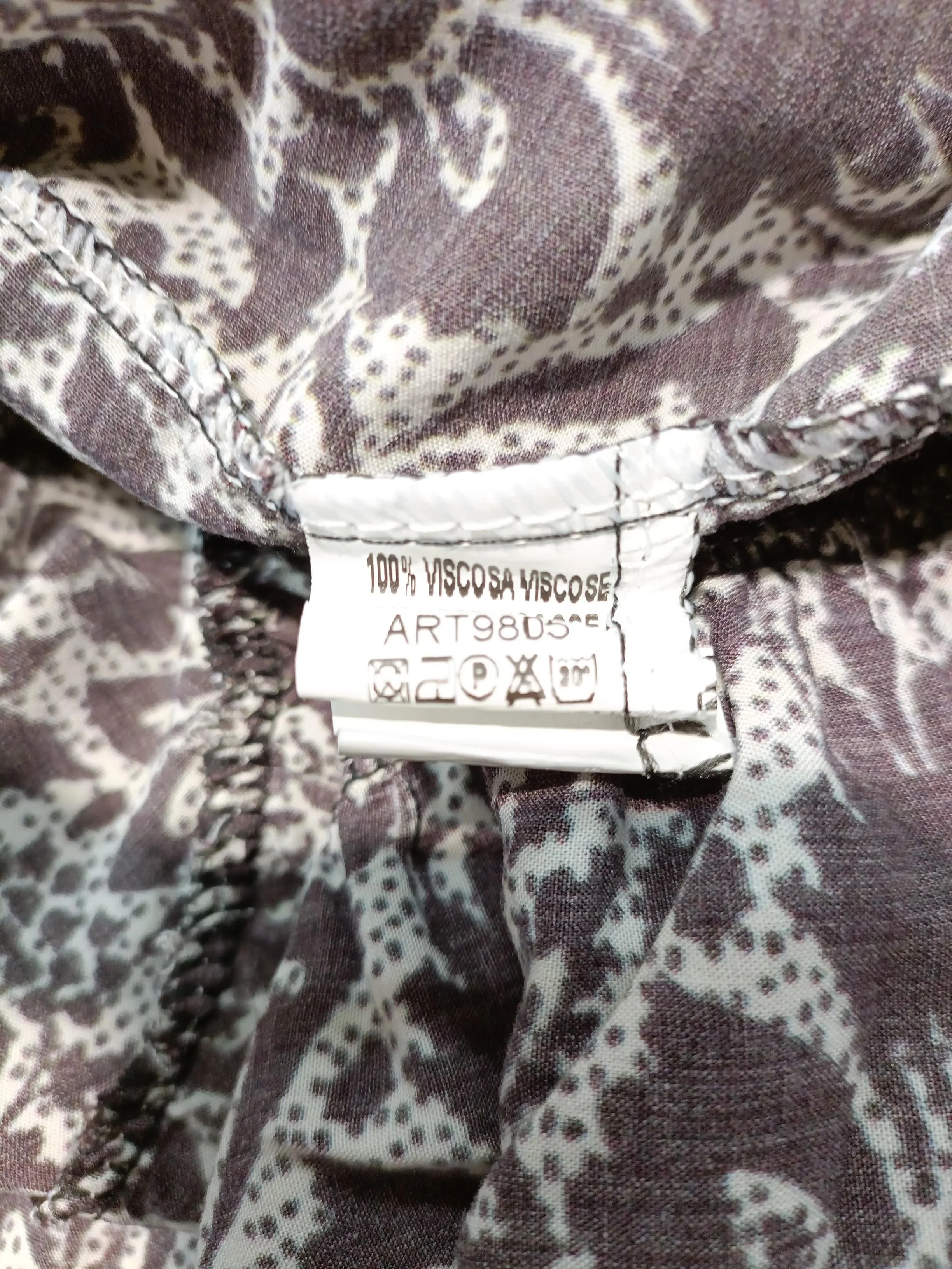 Made In Italy Women's Top L Multi Floral 100% Viscose 3/4 Sleeve Crew Neck Tunic - Image 6