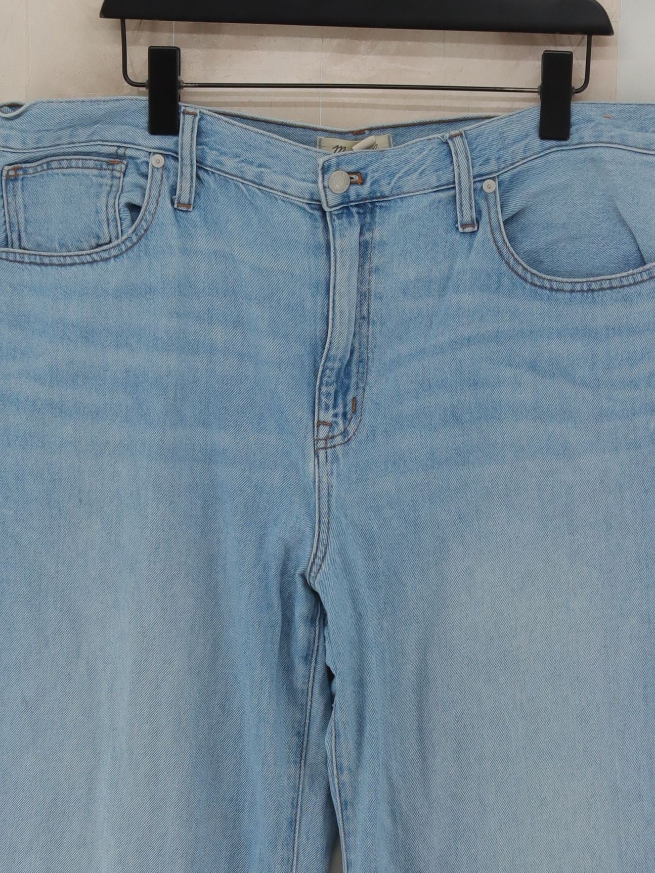 Madewell Women's Jeans W 33 in Blue 100% Cotton Wide-Leg - Image 3