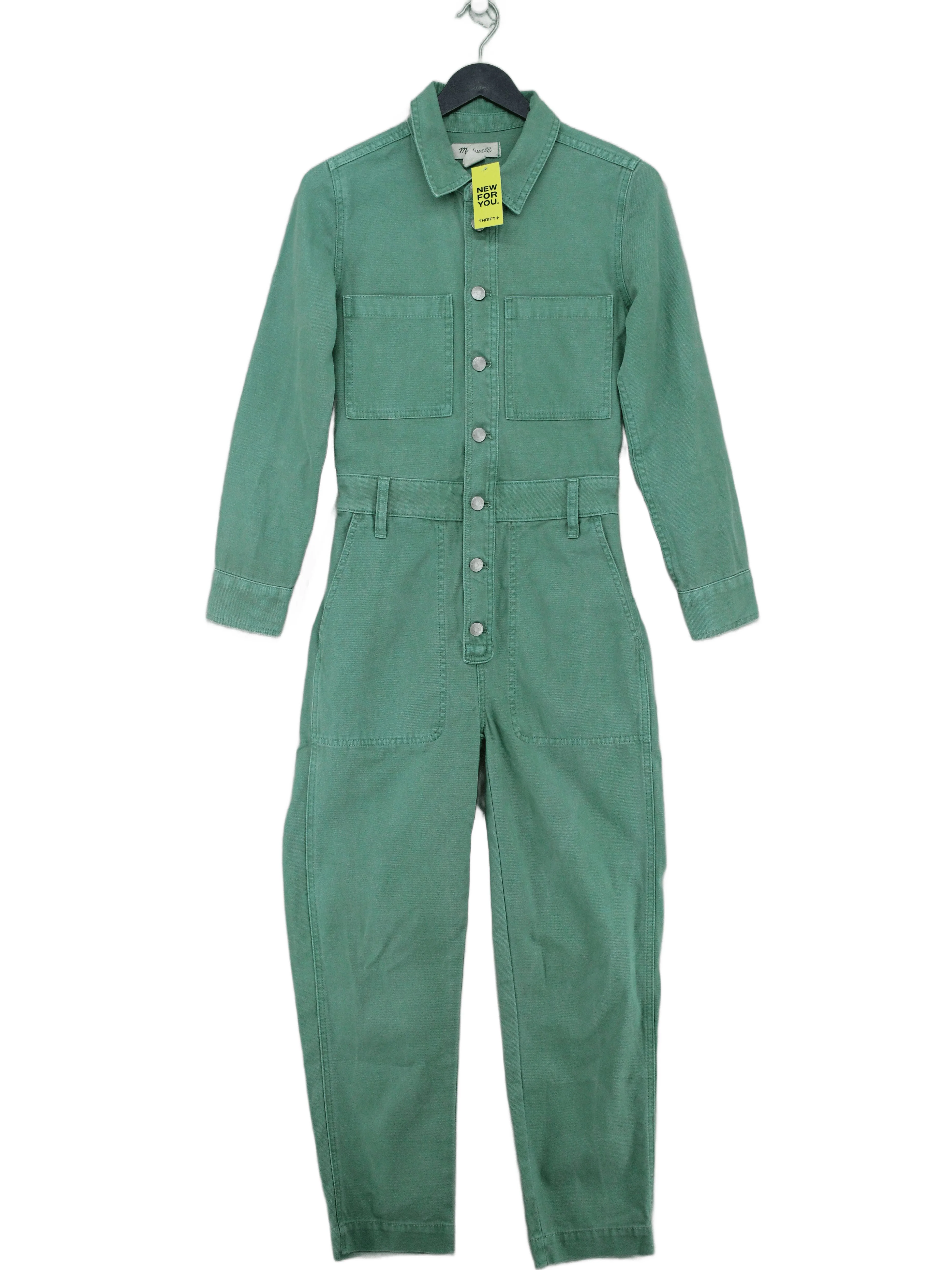 Madewell Women's Jumpsuit XXS Green 100% Cotton Straight Jumpsuit