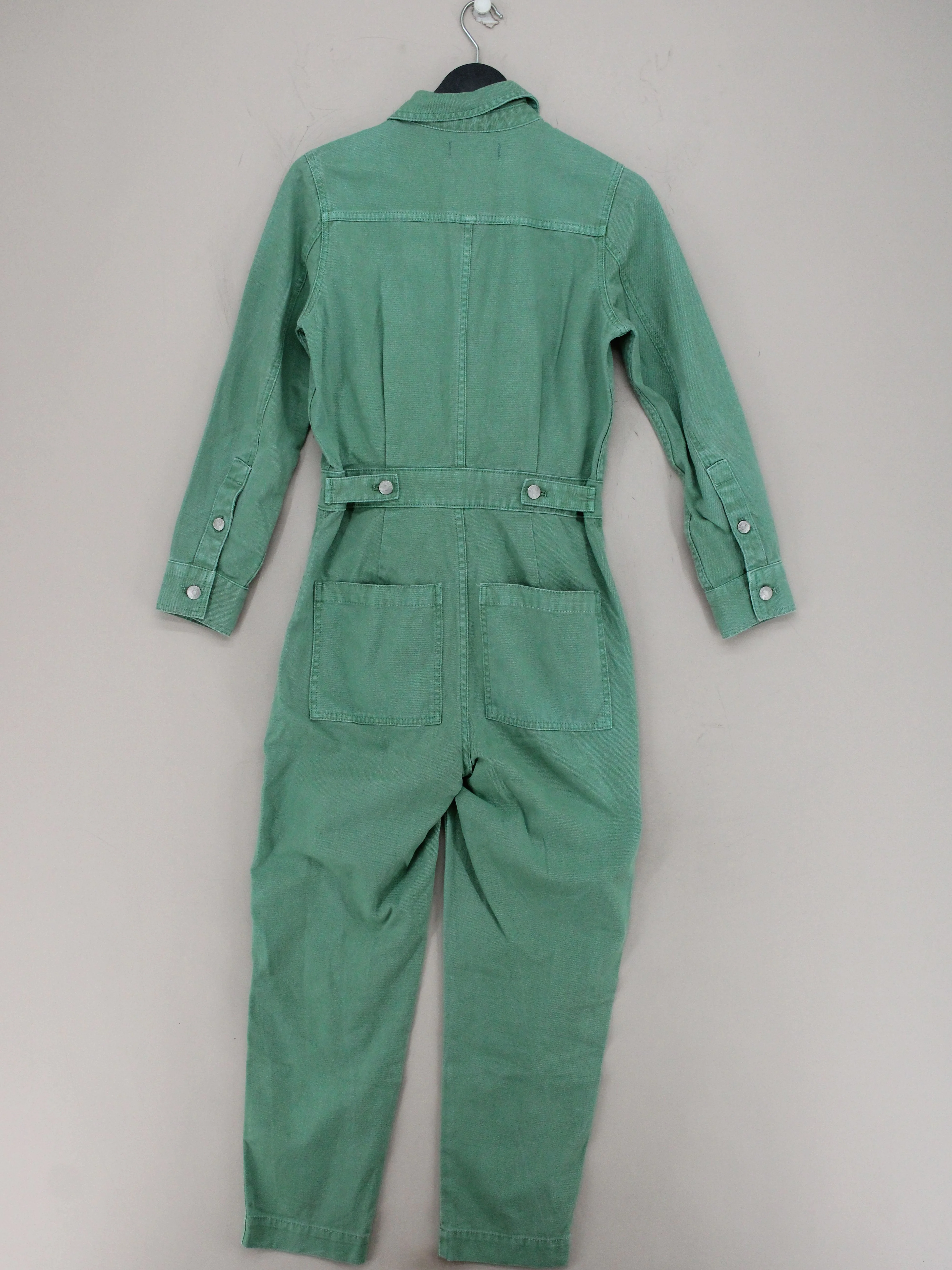 Madewell Women's Jumpsuit XXS Green 100% Cotton Straight Jumpsuit - Image 2