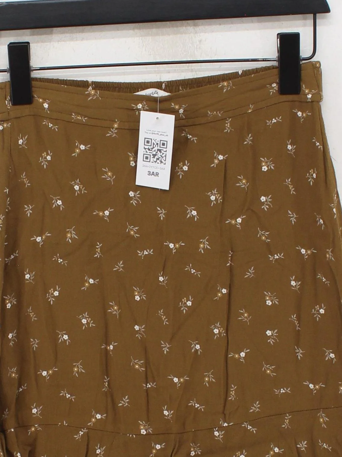 Madewell Women's Midi Skirt XS Brown Viscose with Lyocell Modal A-Line - Image 3