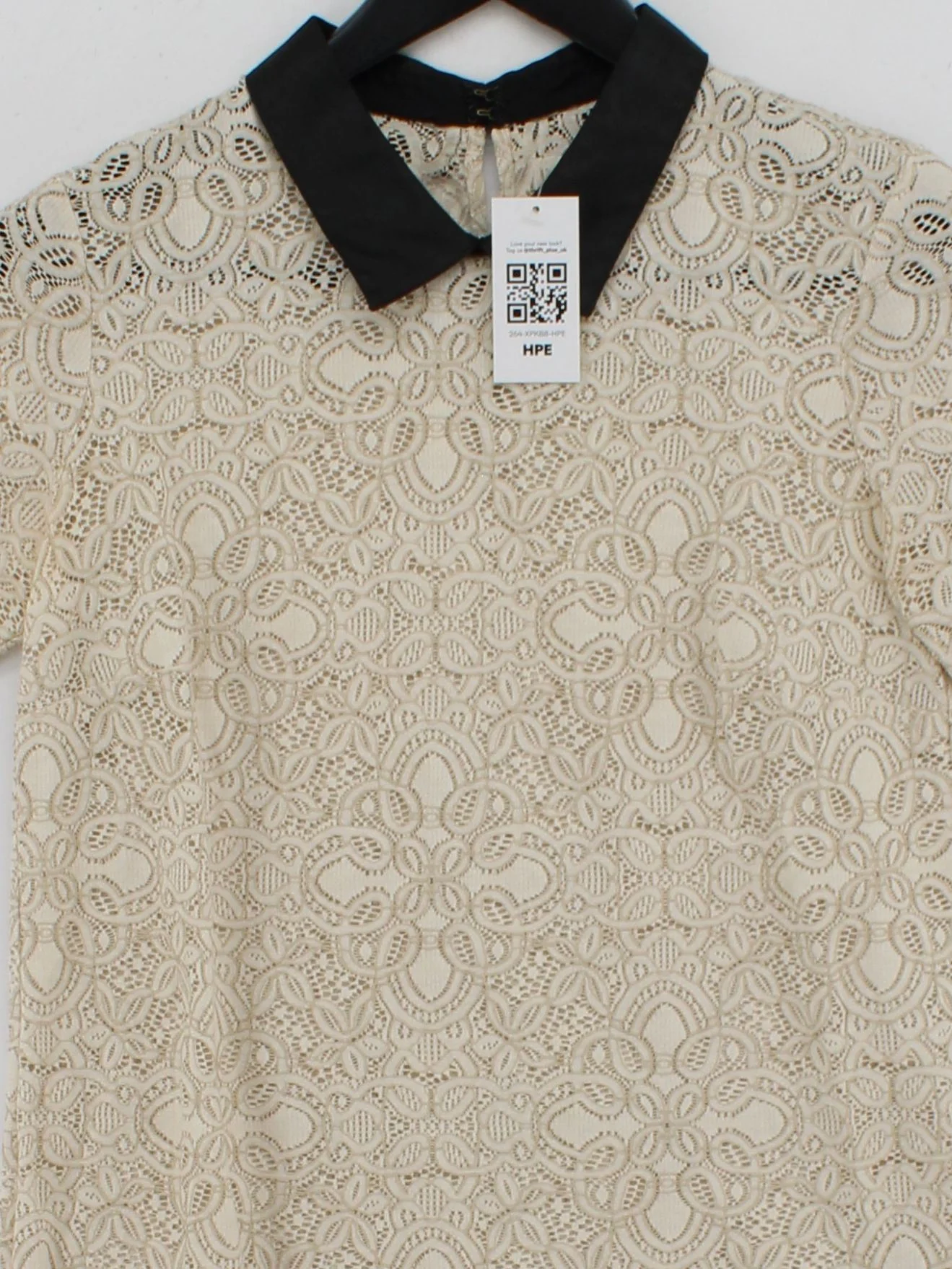 Madewell Women's Top XS Cream Cotton with Nylon Short Sleeve Collared Basic - Image 3