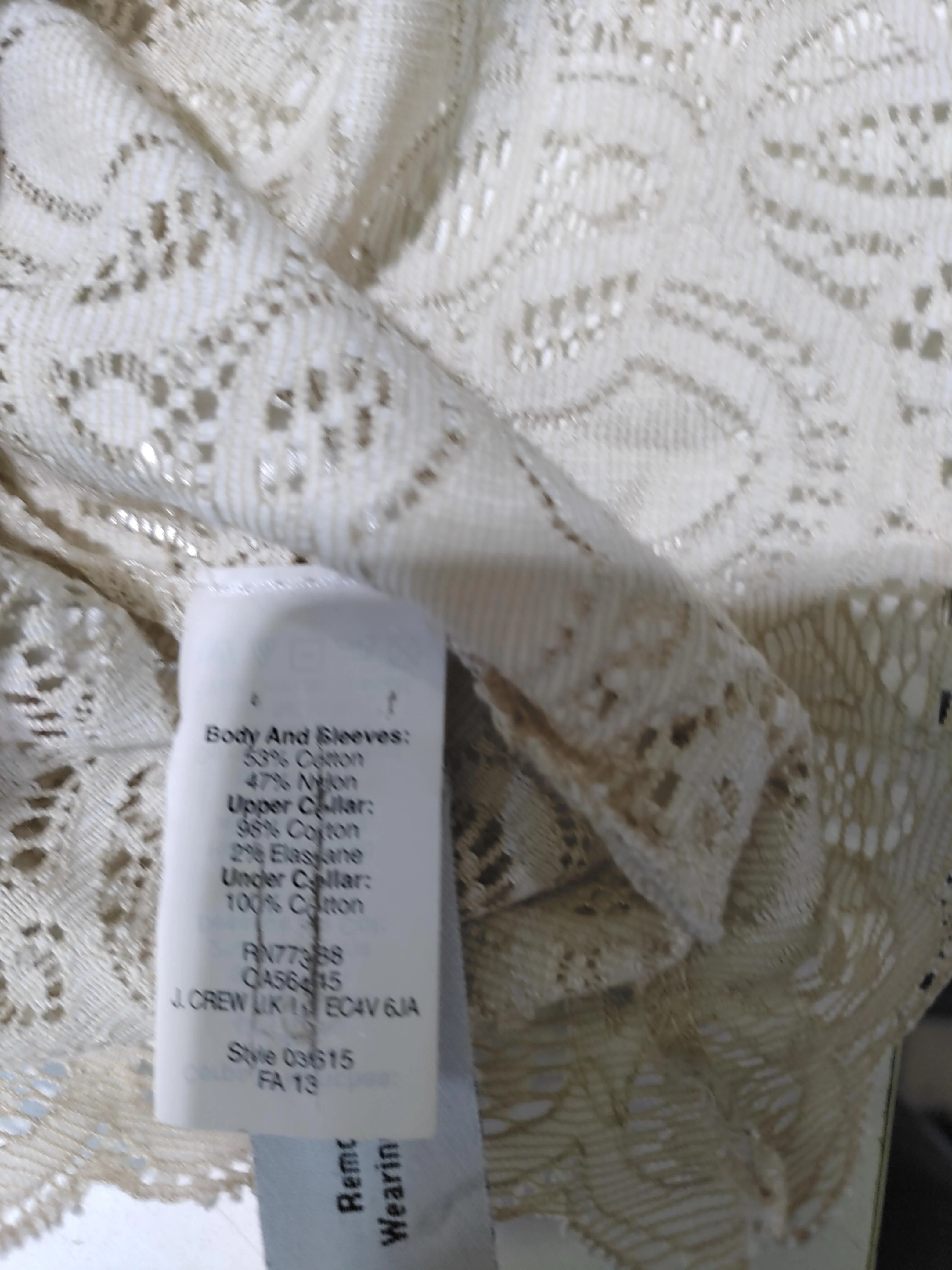 Madewell Women's Top XS Cream Cotton with Nylon Short Sleeve Collared Basic - Image 6