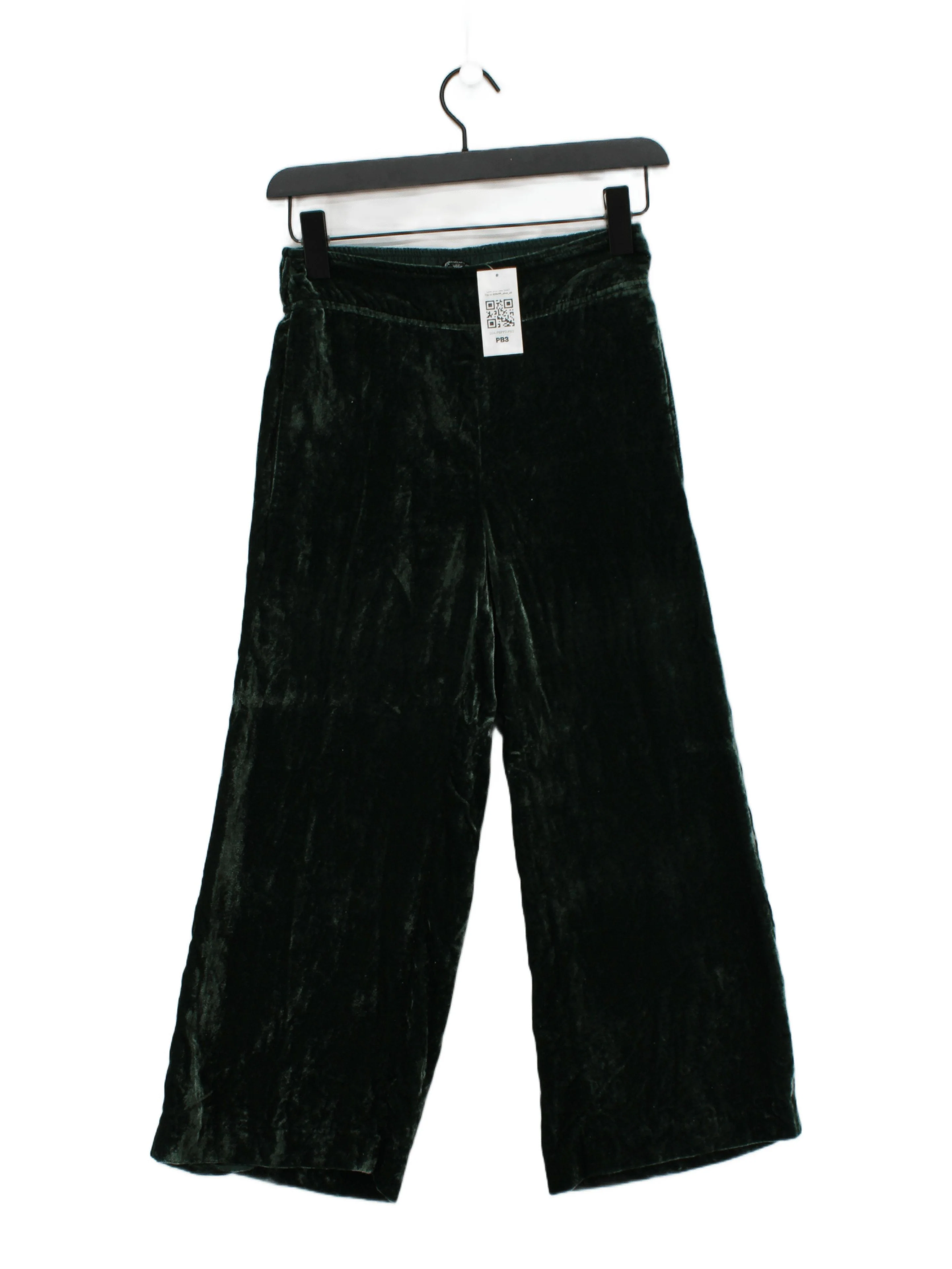 Madewell Women's Trousers XS Green Viscose with Polyamide Wide-Leg Cropped