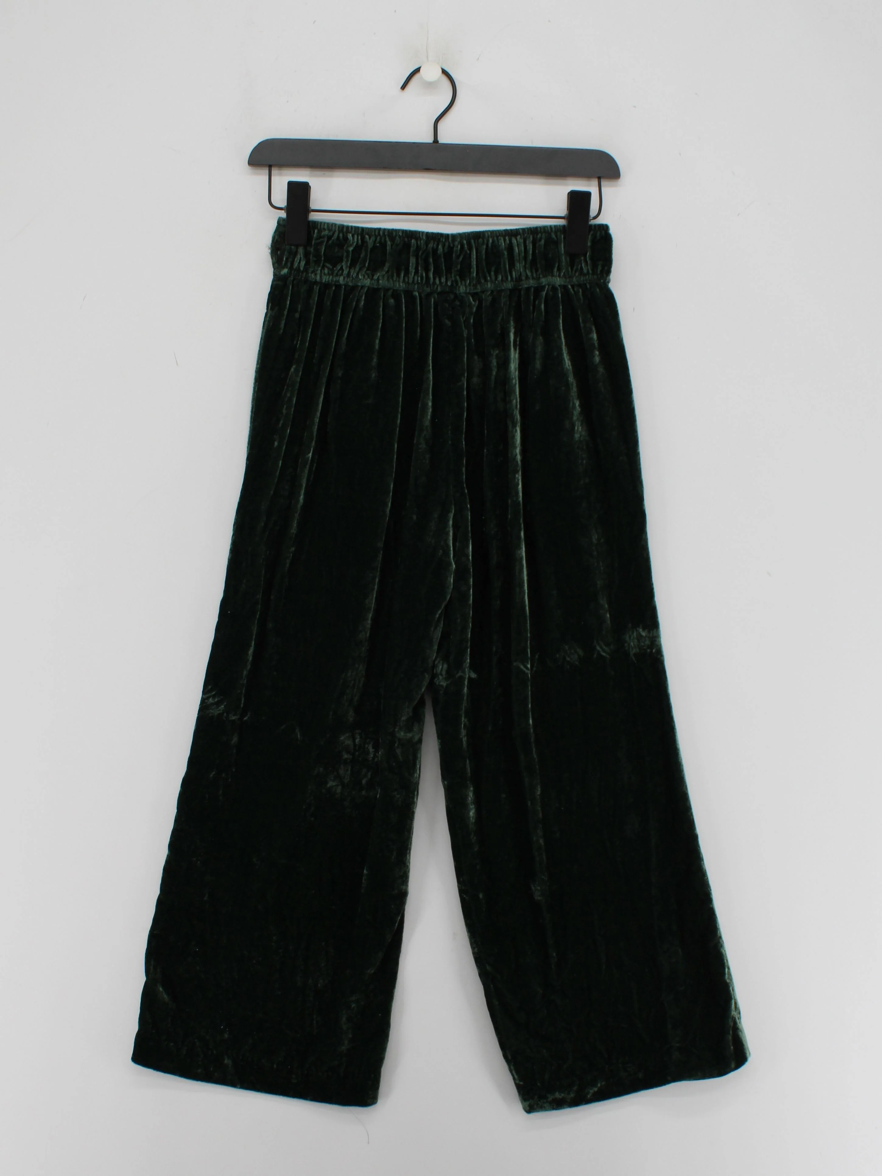 Madewell Women's Trousers XS Green Viscose with Polyamide Wide-Leg Cropped - Image 2