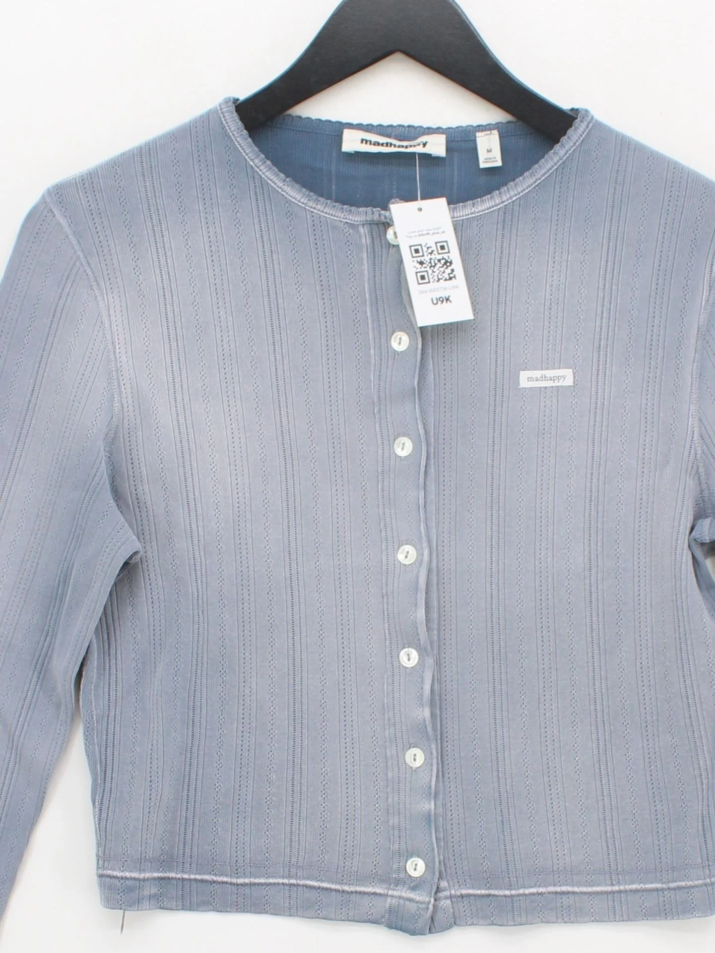 Madhappy Women's Cardigan M Blue 100% Cotton Round Neck Cardigan - Image 3