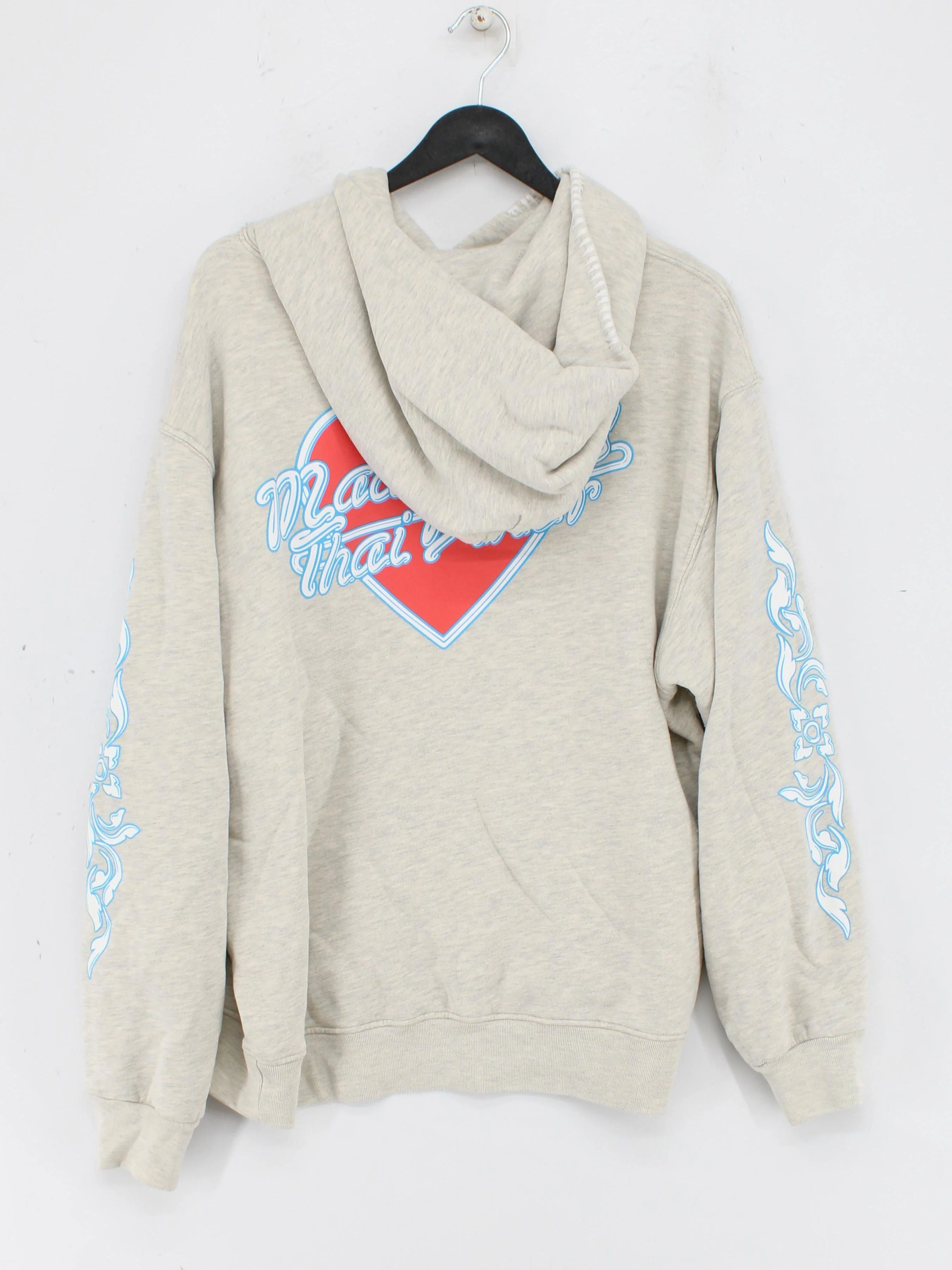 Madhappy Women's Hoodie M Grey Graphic Cotton with Polyester Pullover - Image 2