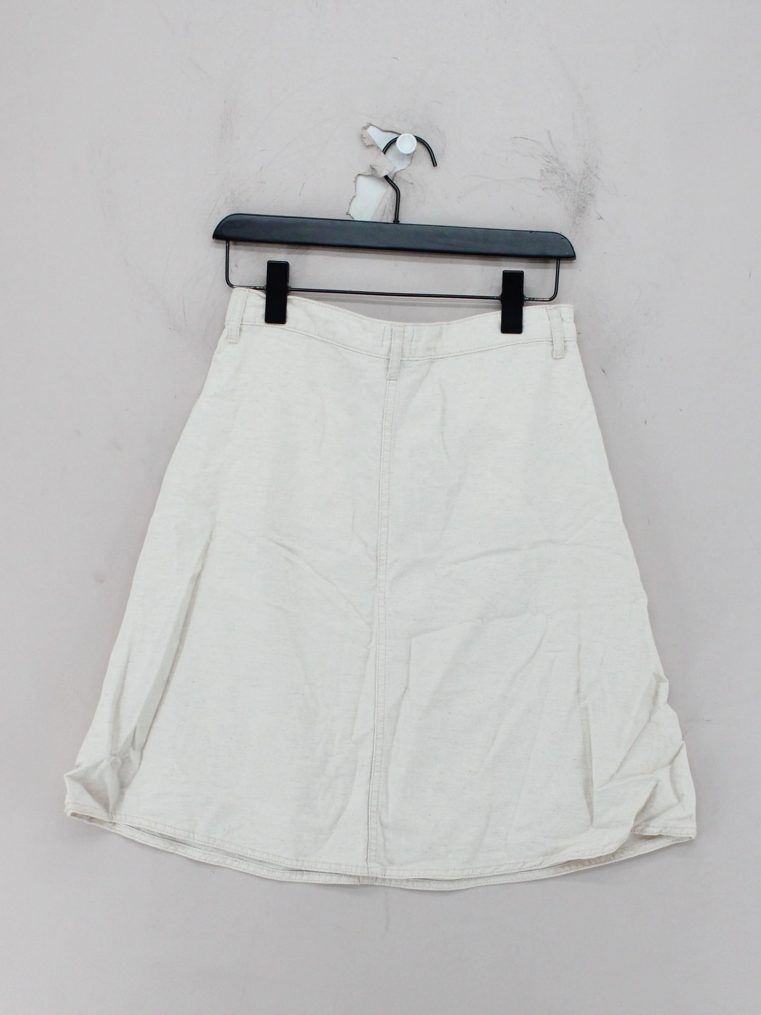 Mads Norgaard Women's Mini Skirt UK 8 Cream Cotton with Linen Short Mini - Image 2