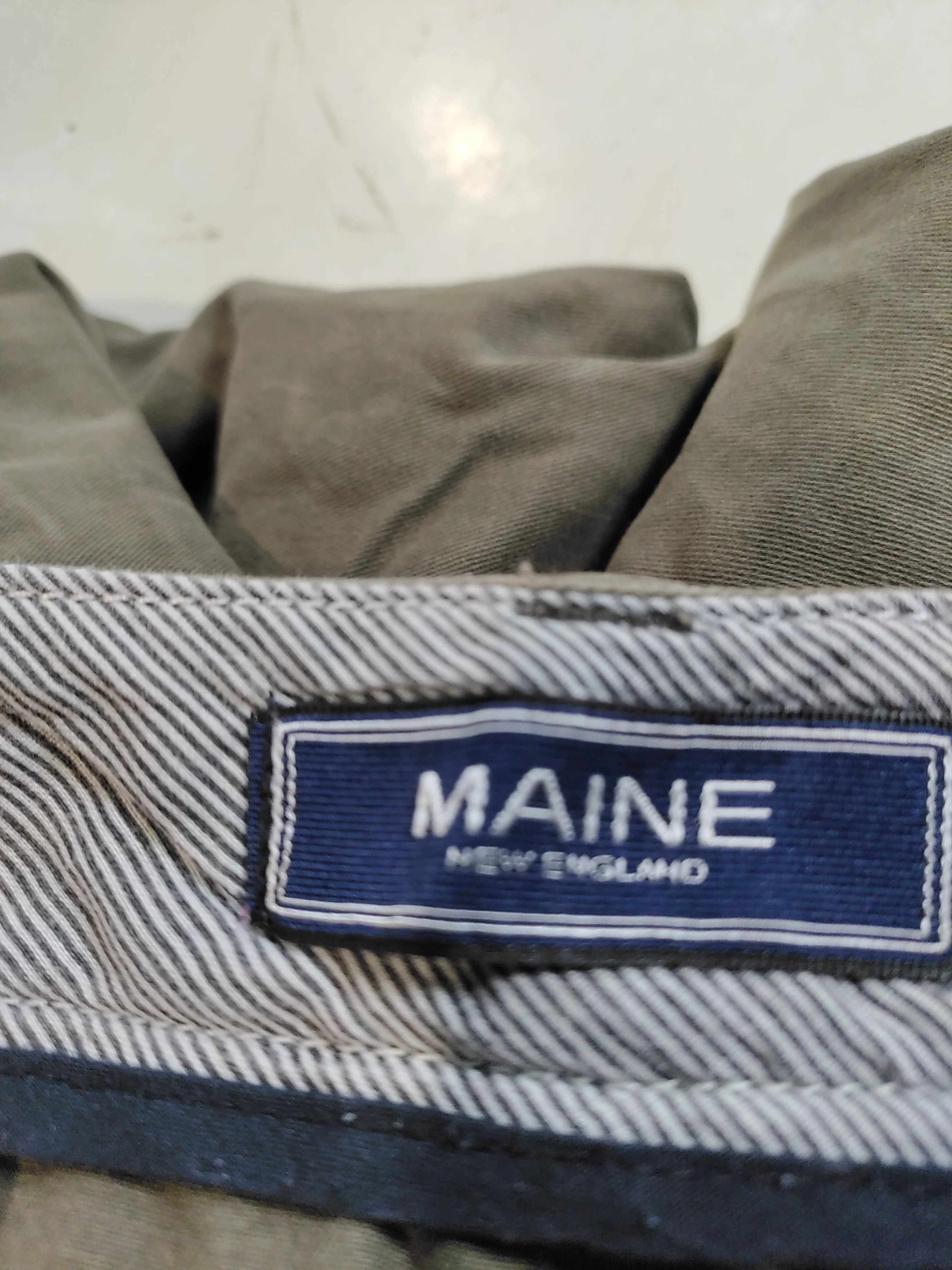 Maine Men's Trousers W 34 in Green 100% Cotton Straight Chino - Image 6