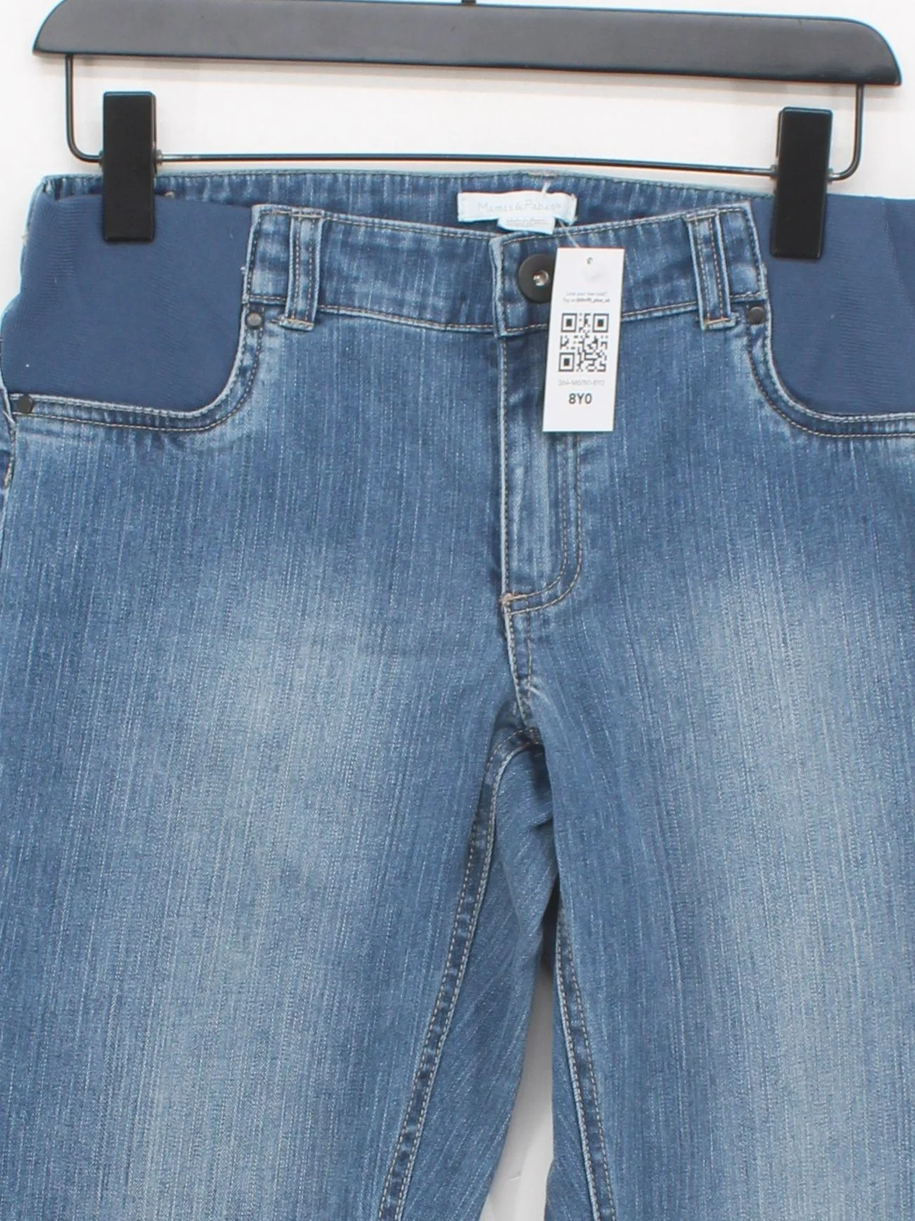 Mamas & Papas Women's Maternity Bottoms UK 8 Blue 100% Cotton Flared Dress Pants - Image 3