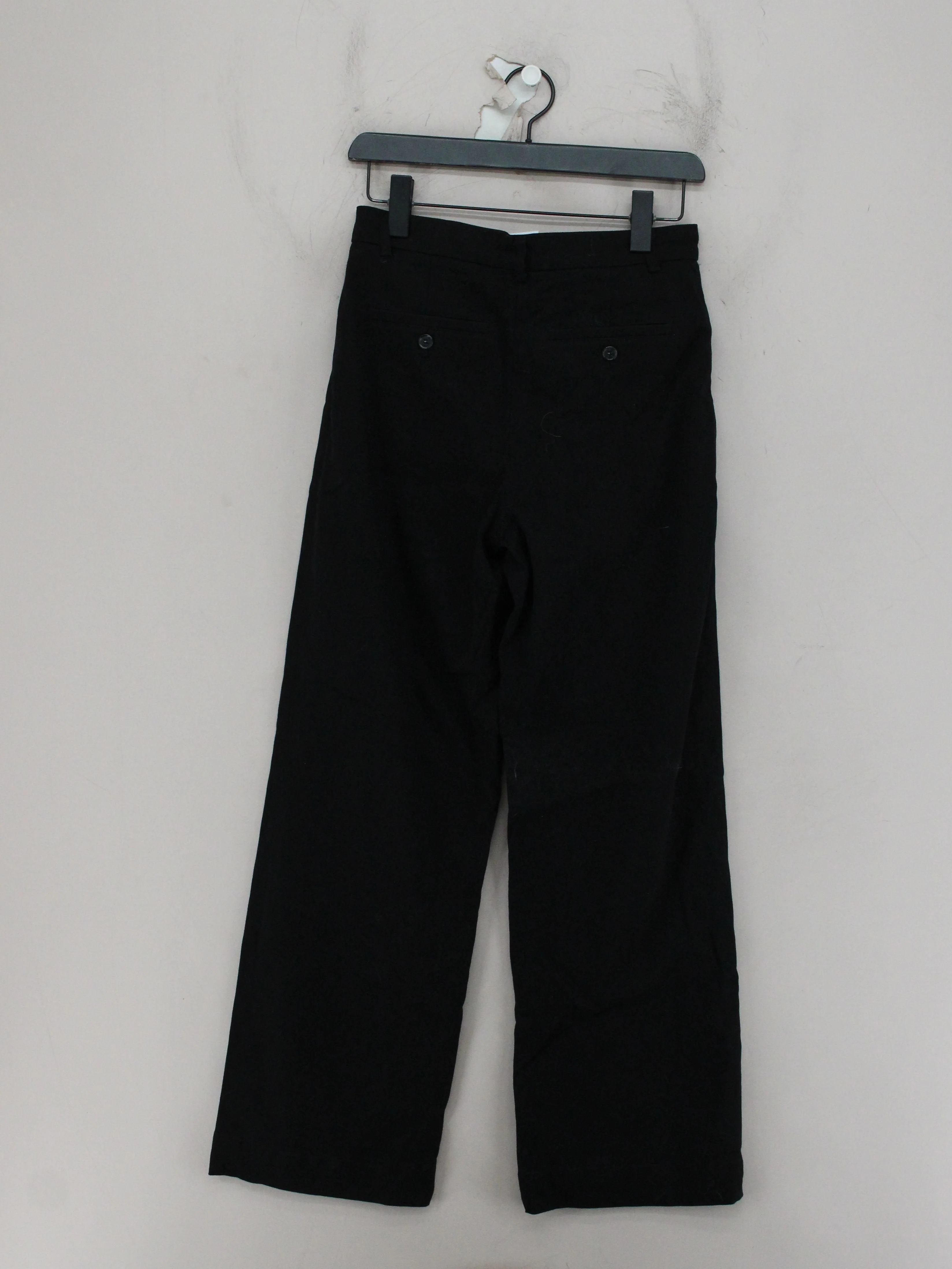 MARAME Women's Trousers UK 8 Black Cotton with Elastane Wide-Leg Chino - Image 2