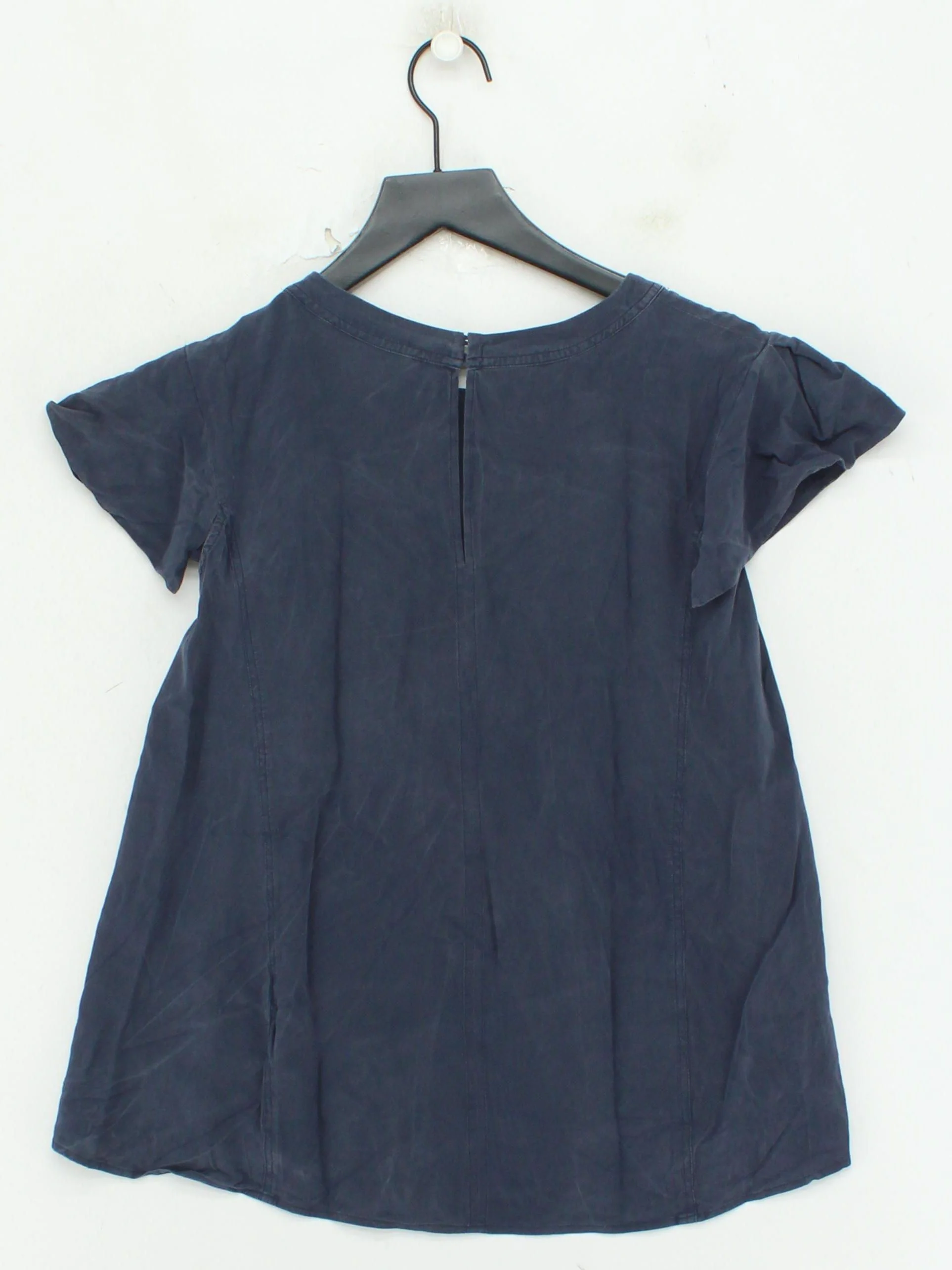 Marella Women's Top UK 6 Blue 100% Other Short Sleeve Round Neck Basic - Image 2