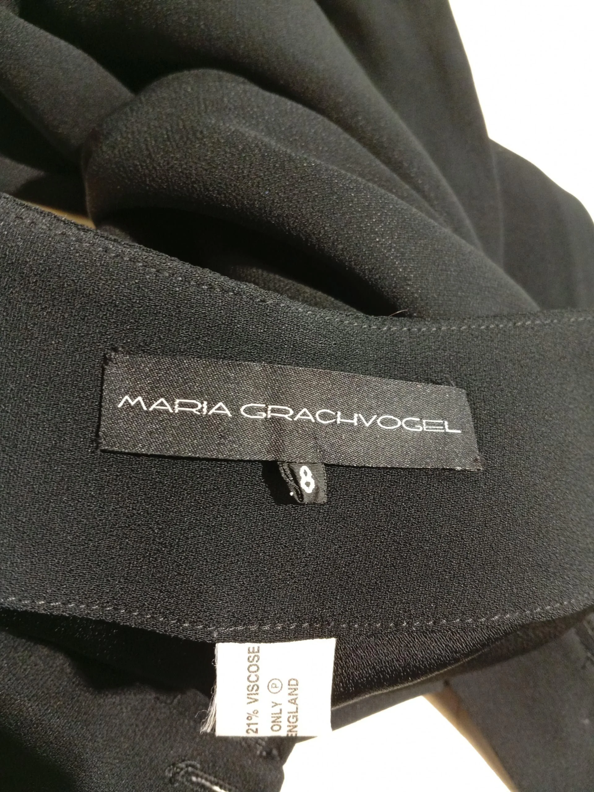 Maria Grachvogel Women's Trousers UK 8 Black Acetate with Viscose Wide-Leg Chino - Image 5