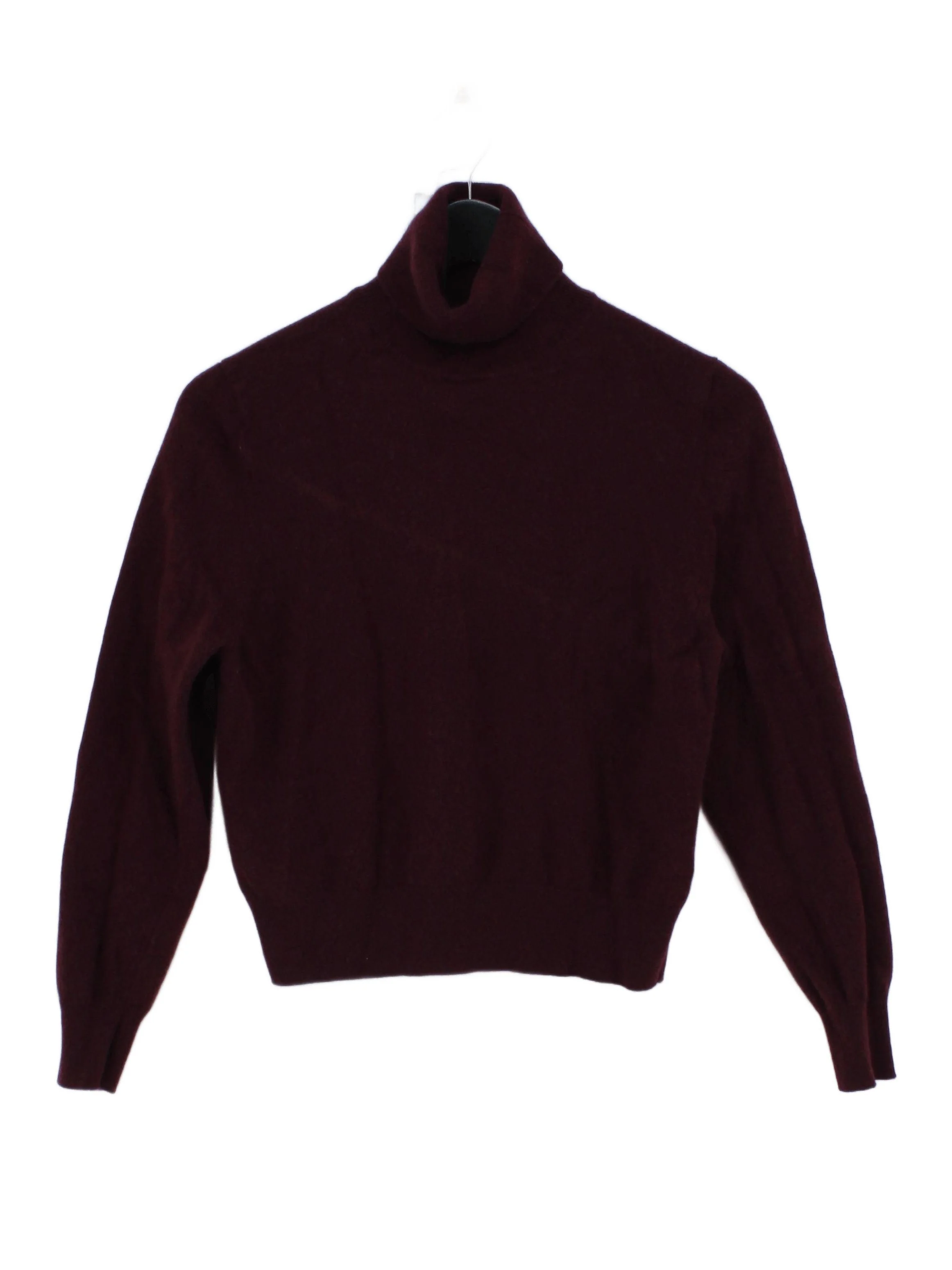 Massimo Dutti Men's Jumper S Red Wool with Cashmere Roll Neck Pullover