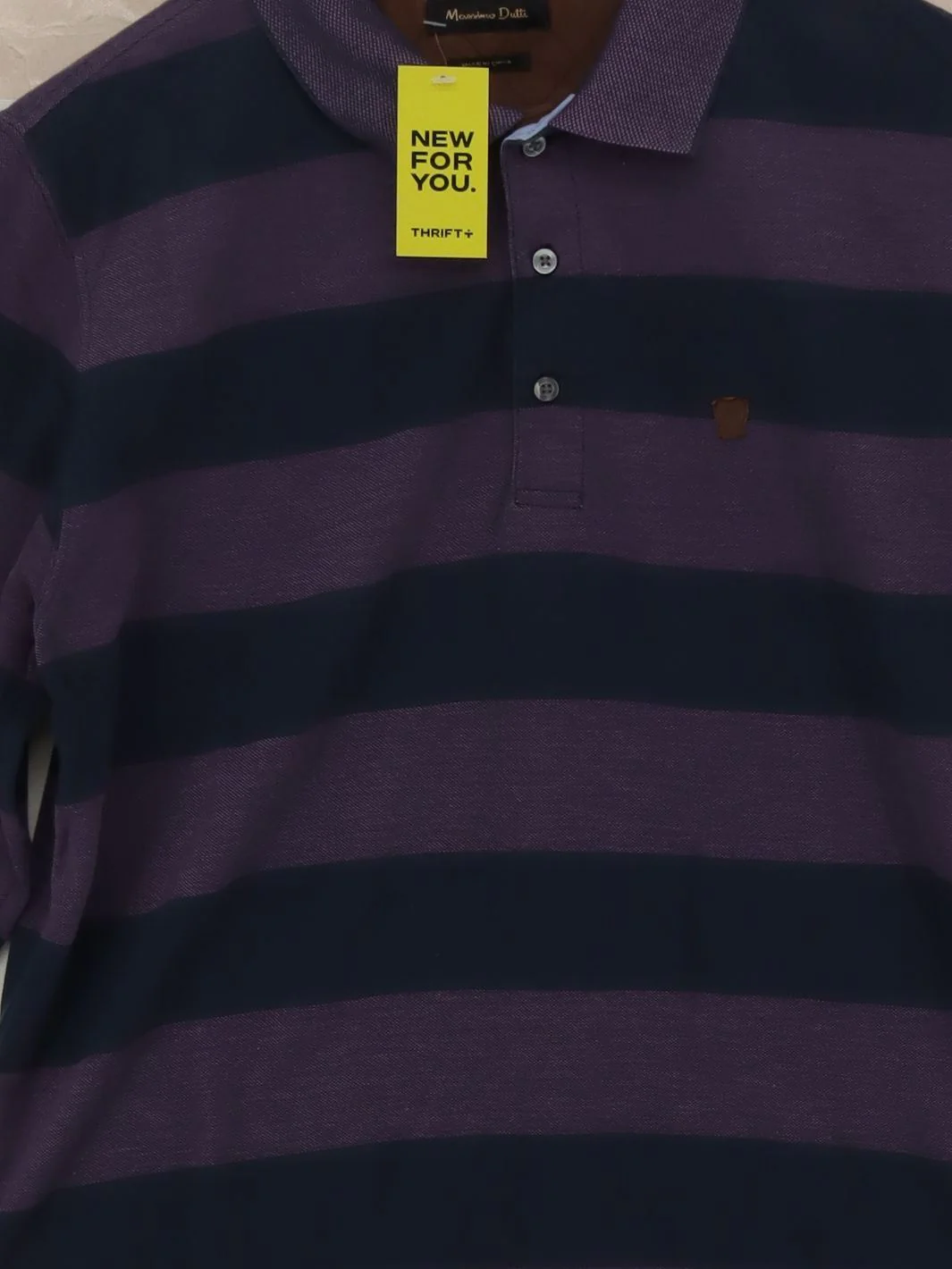 Massimo Dutti Men's Polo M Multi Striped Cotton with Polyester Basic - Image 3